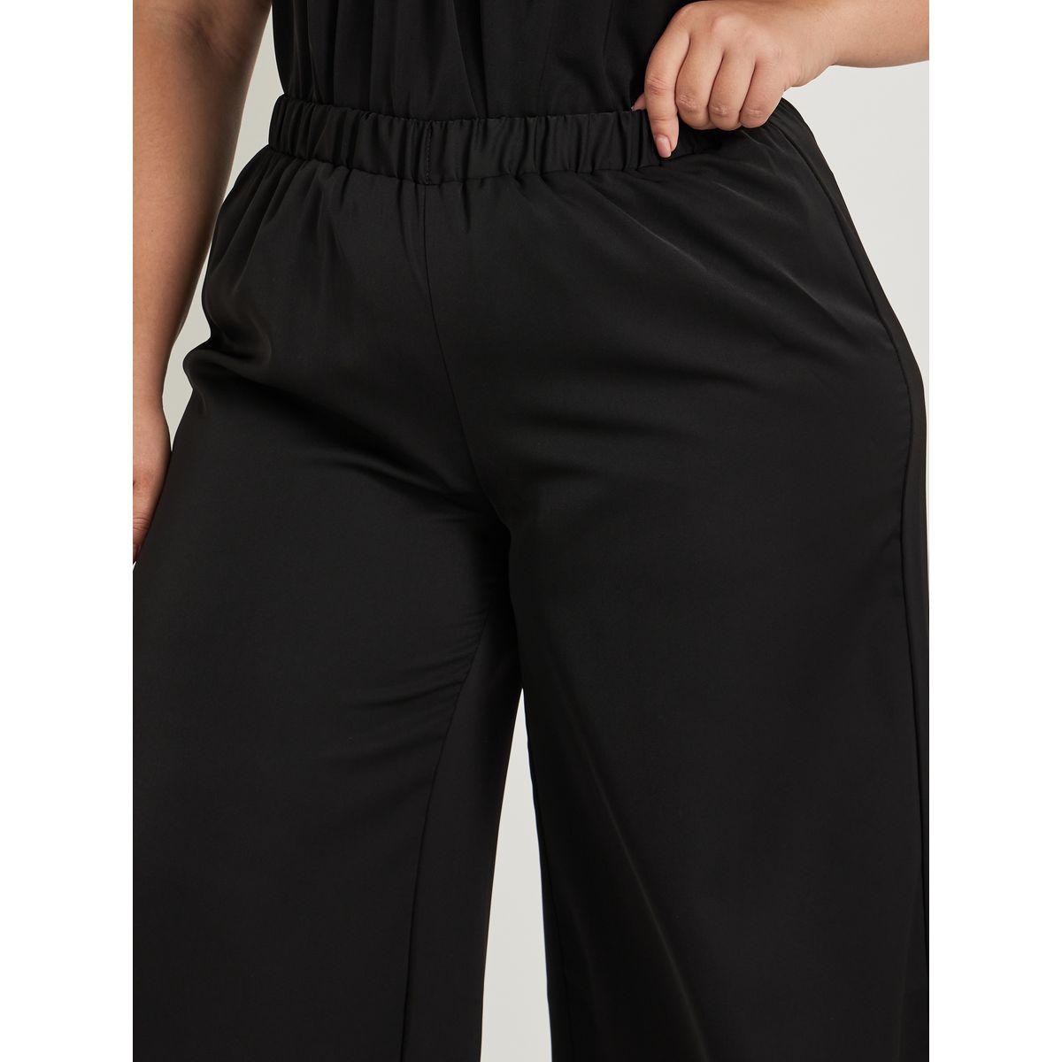 Styli Plus Size Solid Elasticated Waistband Wide Leg Pants-women-clothing-ethnicwear-bottoms-pants-image-3