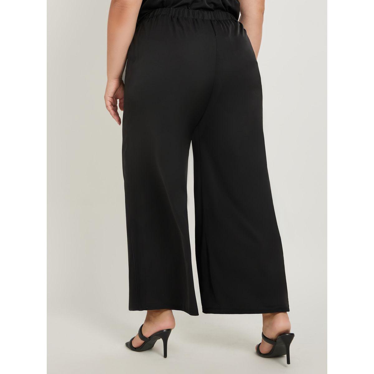 Styli Plus Size Solid Elasticated Waistband Wide Leg Pants-women-clothing-ethnicwear-bottoms-pants-image-4
