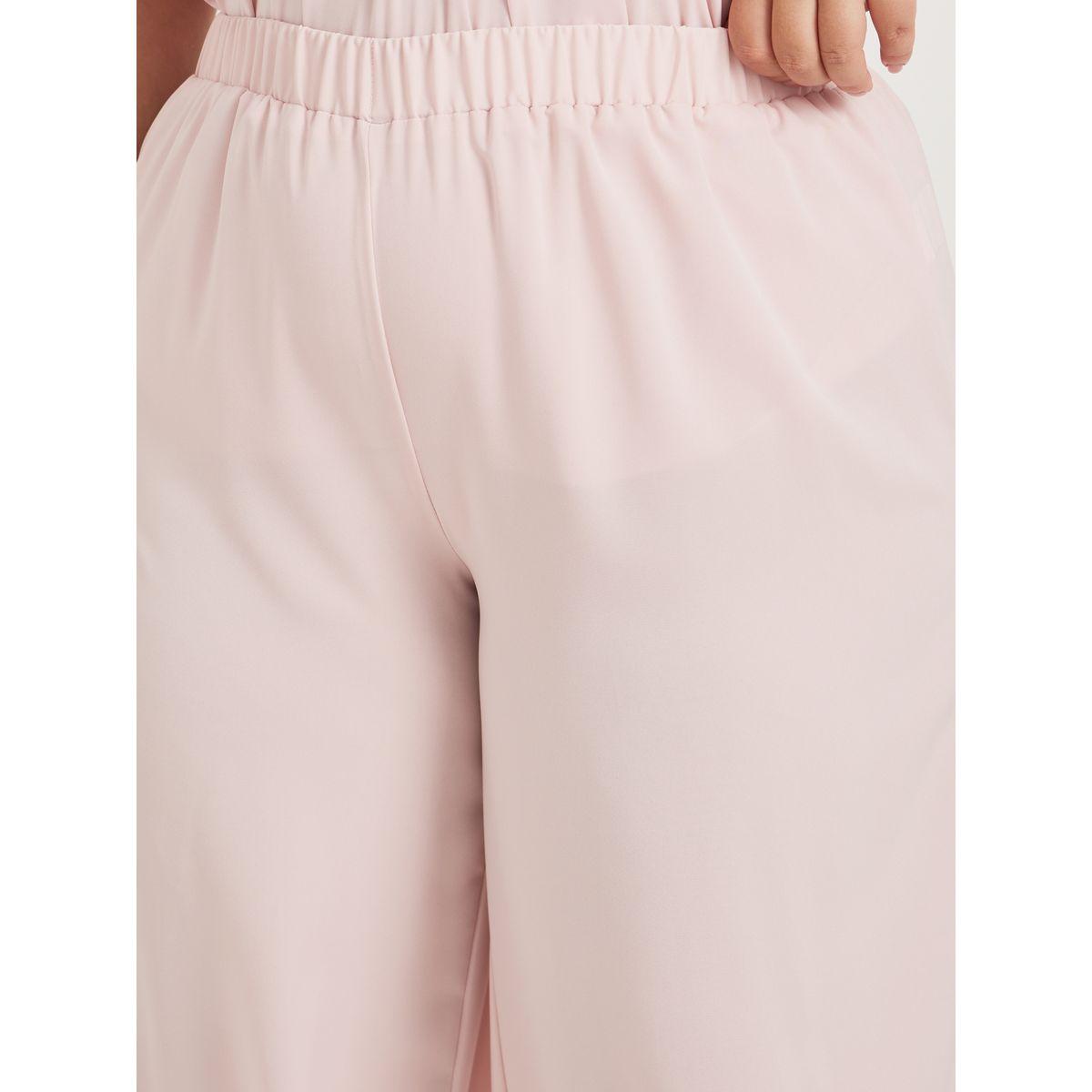 Styli Plus Size Solid Elasticated Waistband Wide Leg Pants-women-clothing-ethnicwear-bottoms-pants-image-3