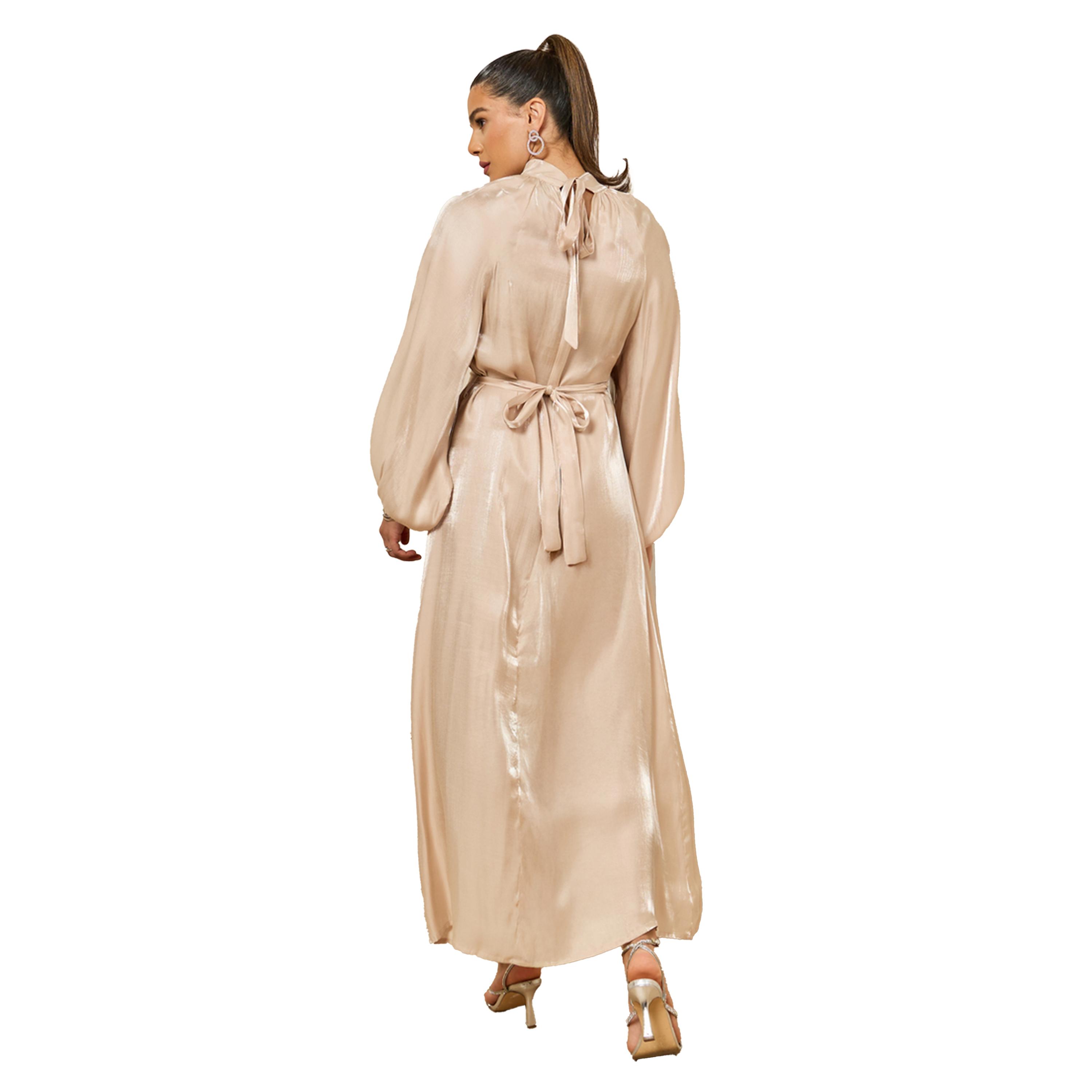 Styli Balloon Sleeve High Neck A-Line Jalabyia-women-arabicclothing-jalabiyas-image-5