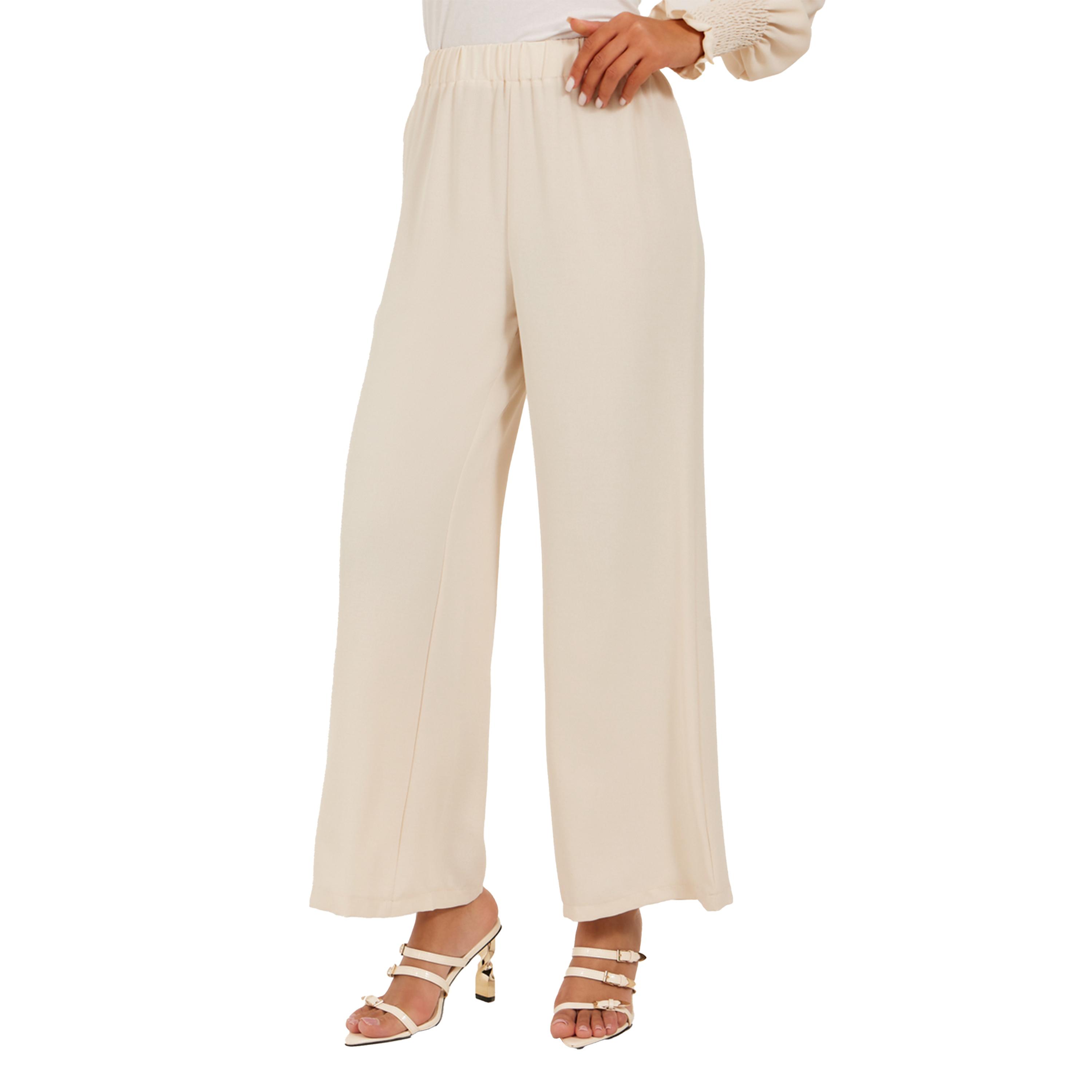 ستايلي - طقم قميص طويل بأكمام منفوخة وأزرار مع بنطال واسع الساق-women-arabicclothing-sets-image-5