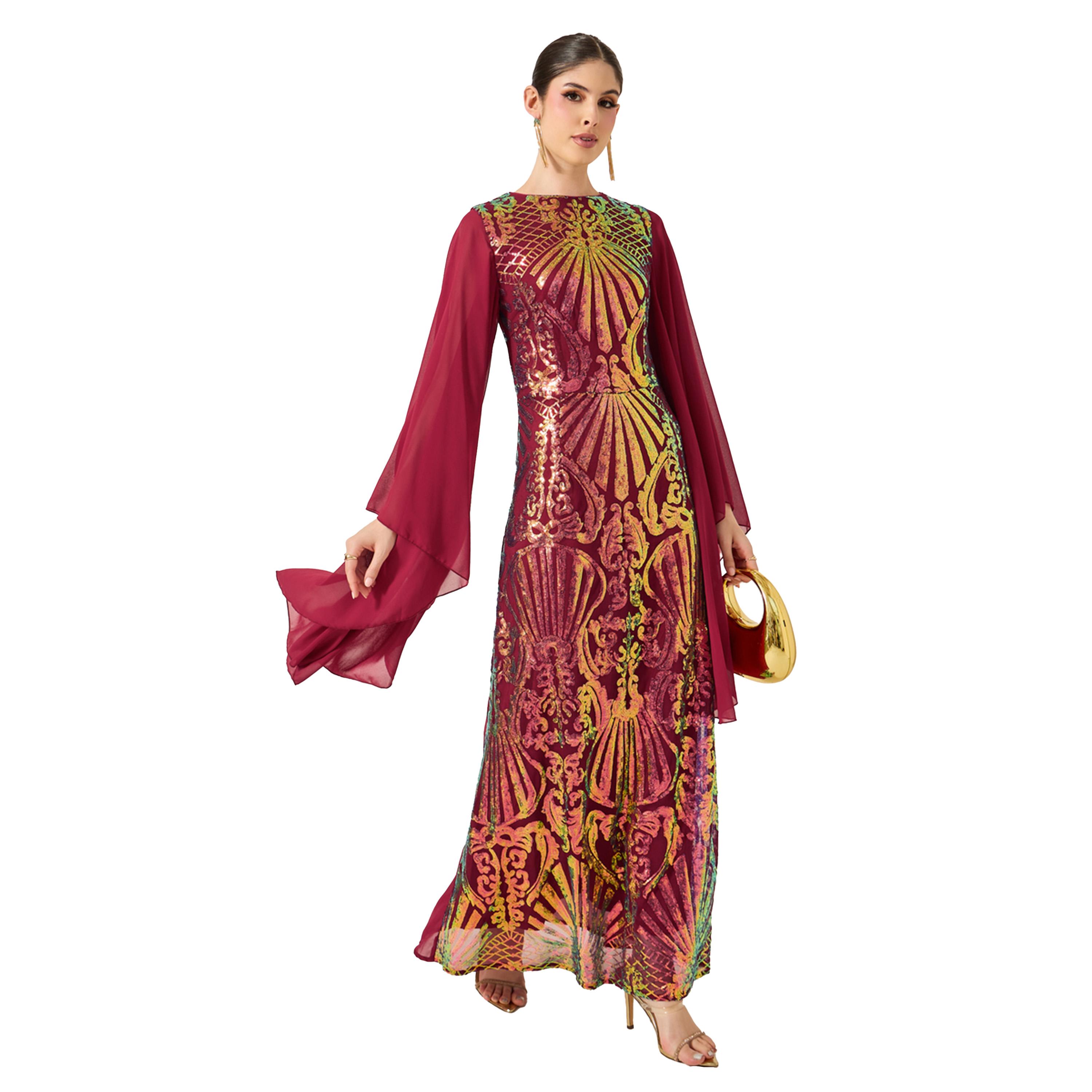 أميرة x ستايلي قفطان منمق بأكمام آنجل-women-arabicclothing-kaftan-image-1