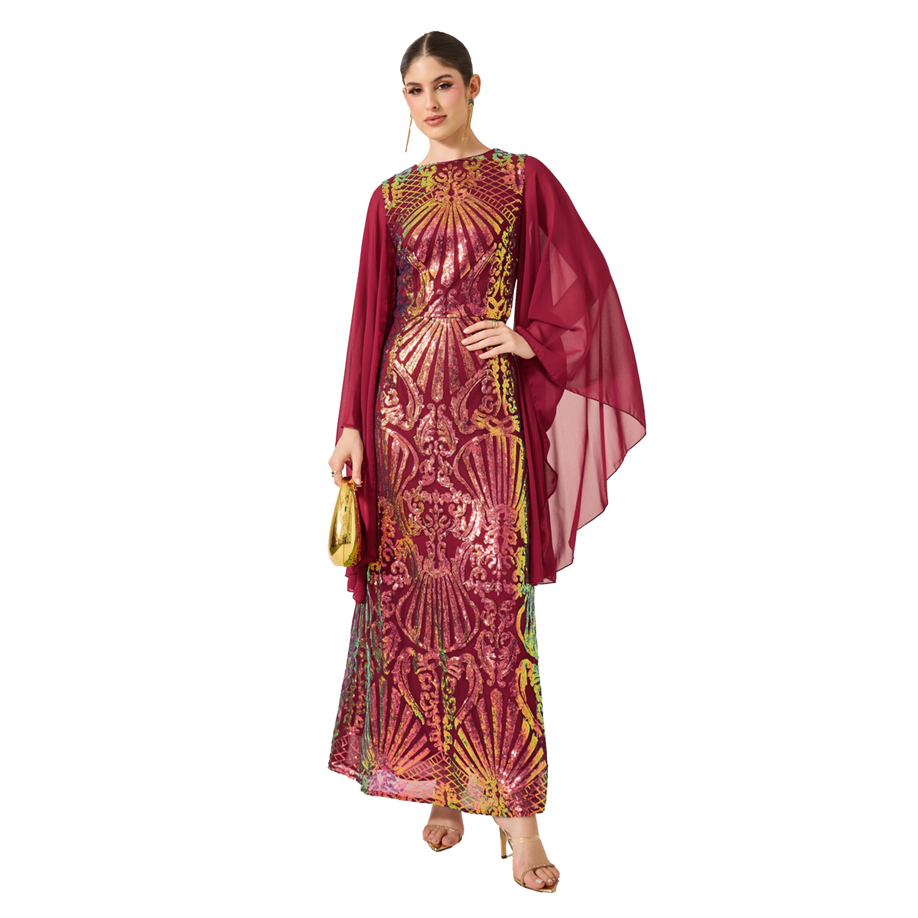 أميرة x ستايلي قفطان منمق بأكمام آنجل-women-arabicclothing-kaftan-image-2