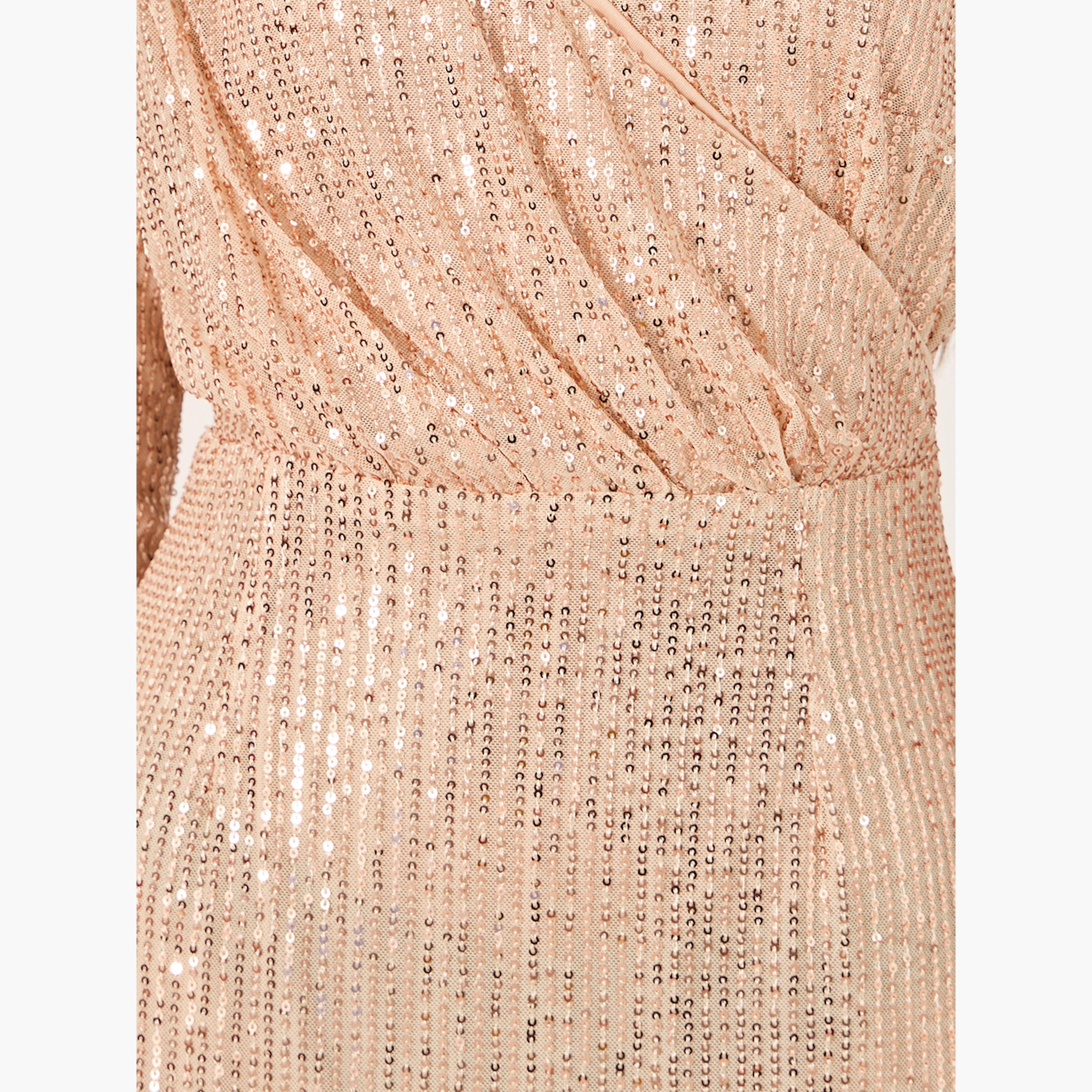 ستايلي - فستان ميدي بأكمام طويلة مزين بالترتر-women-clothing-dresses-image-4