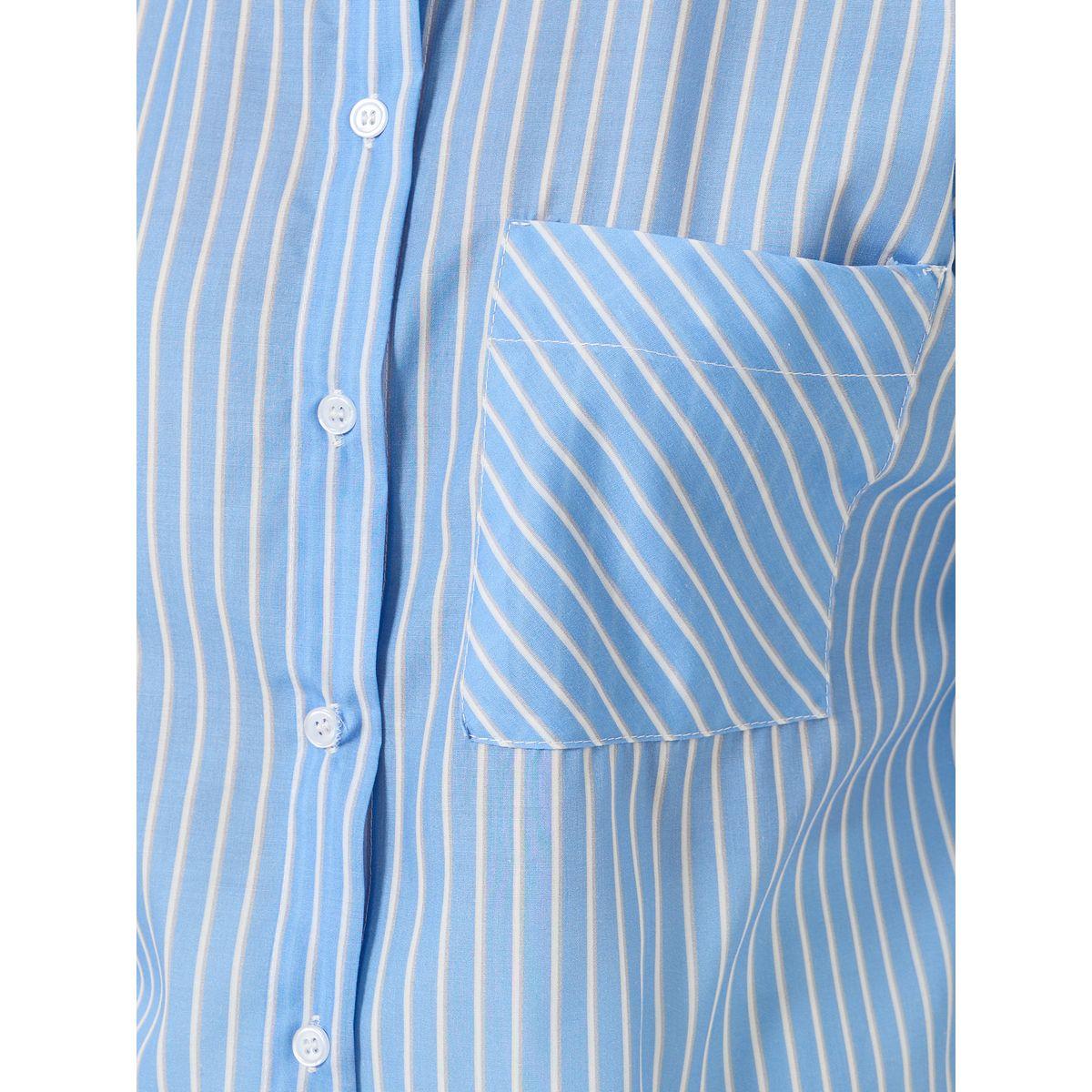 Oversized Striped Long Sleeve Shirt with Pocket-women-clothing-shirtsandblouses-shirts-image-5