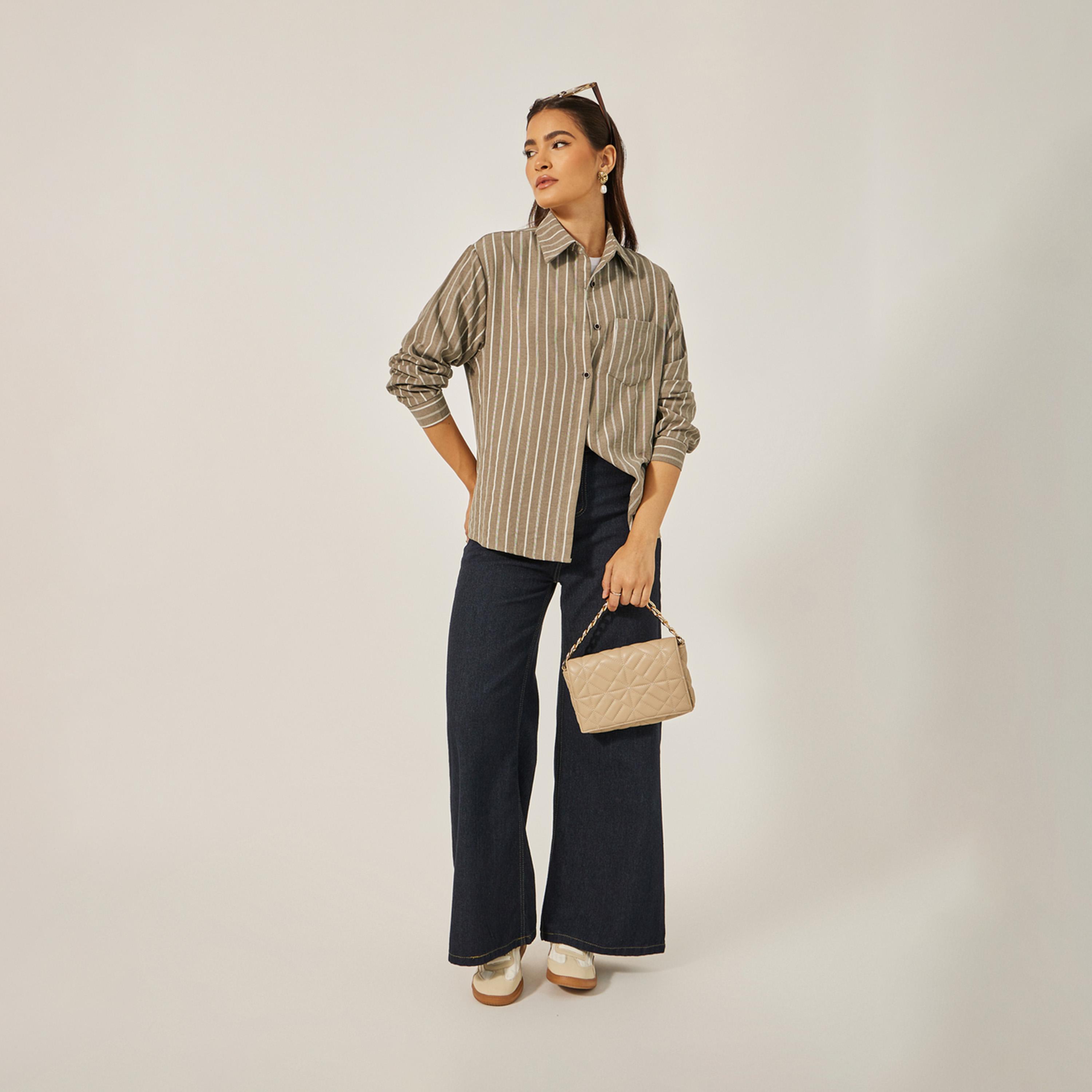 Styli Oversized Striped Collared Shirt-women-clothing-shirtsandblouses-shirts-image-1