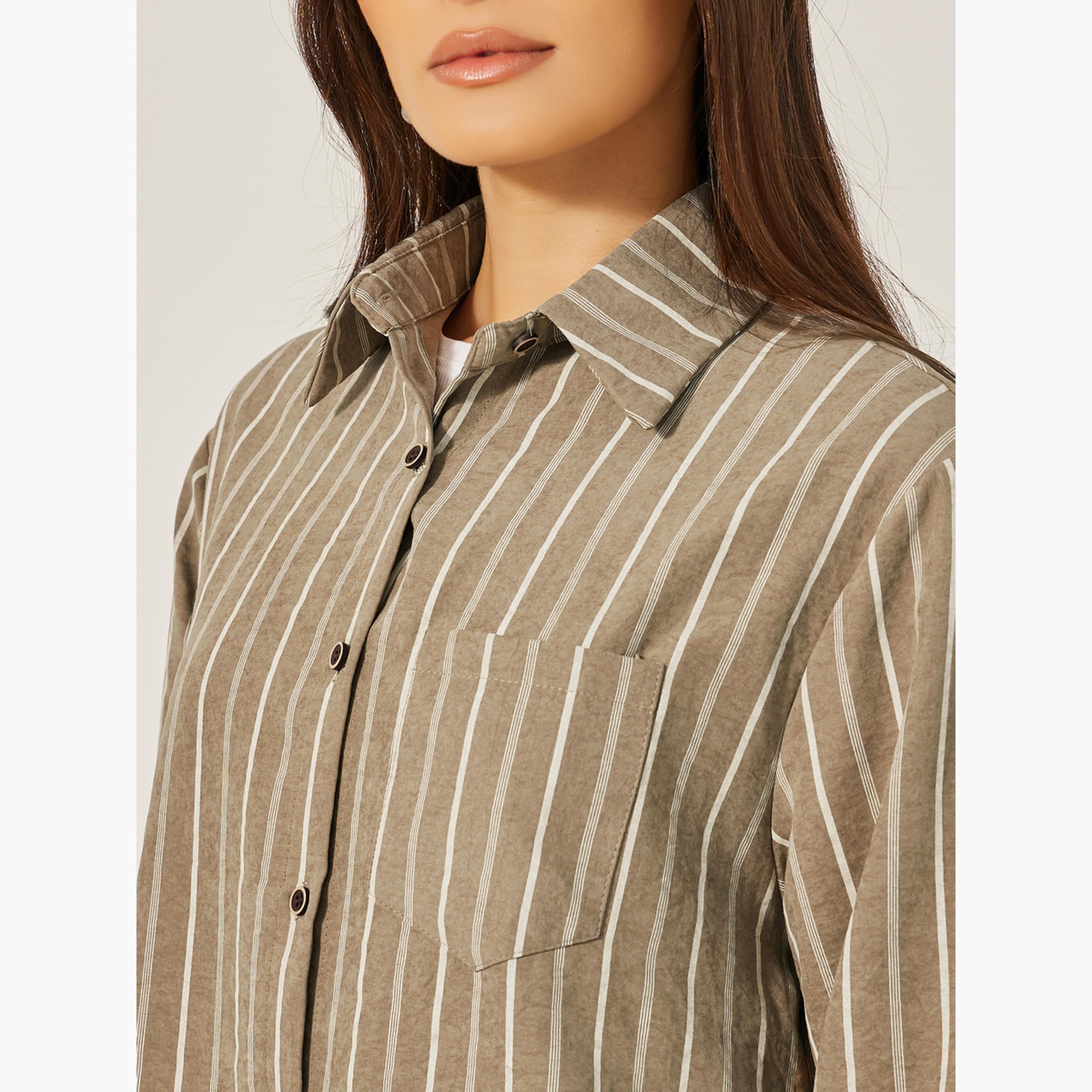 ستايلي - قميص مخطط كبير الحجم-women-clothing-shirtsandblouses-shirts-image-4