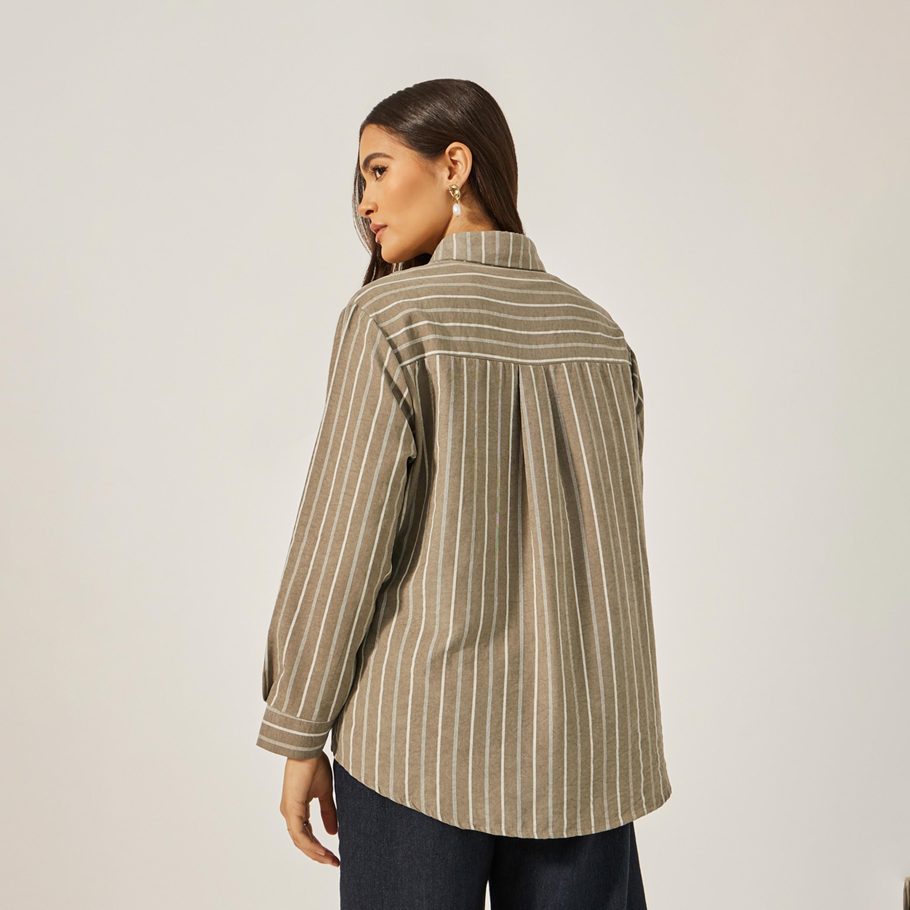 Styli Oversized Striped Collared Shirt-women-clothing-shirtsandblouses-shirts-image-5