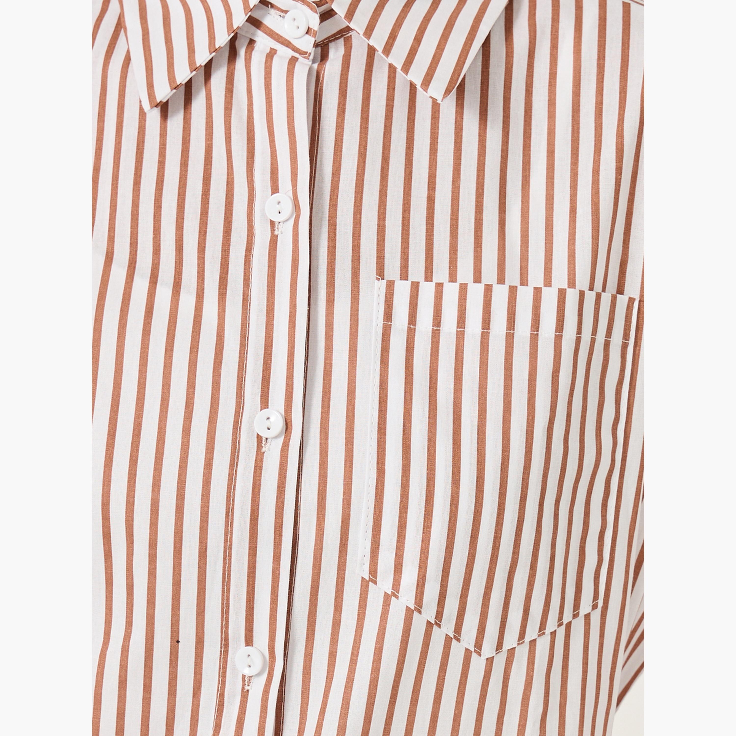 Styli Oversized Striped Collared Long Sleeves Shirt-women-clothing-shirtsandblouses-shirts-image-6