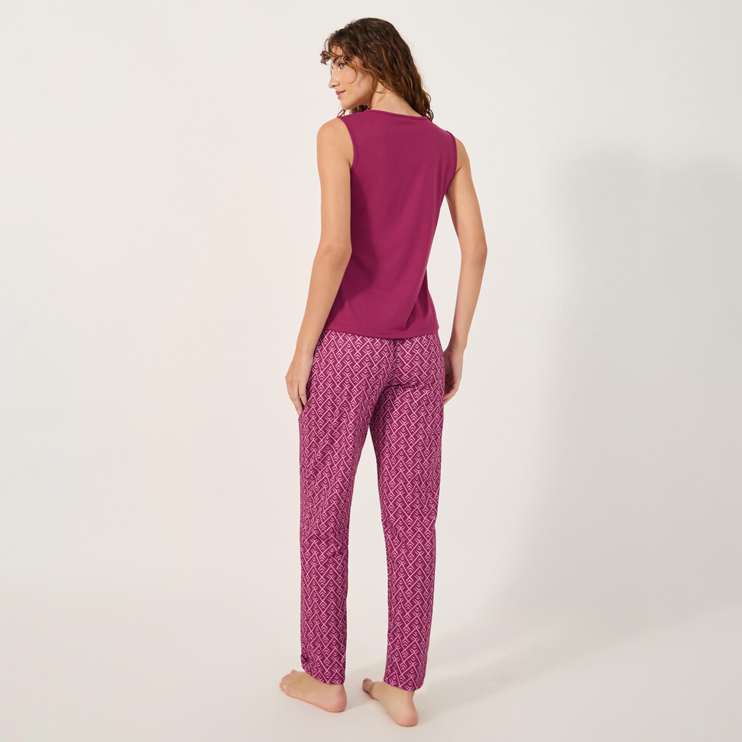 Styli Tasseled Round Neck Cami and Pyjama Set-women-clothing-nightwear-pyjamas-longsets-image-5