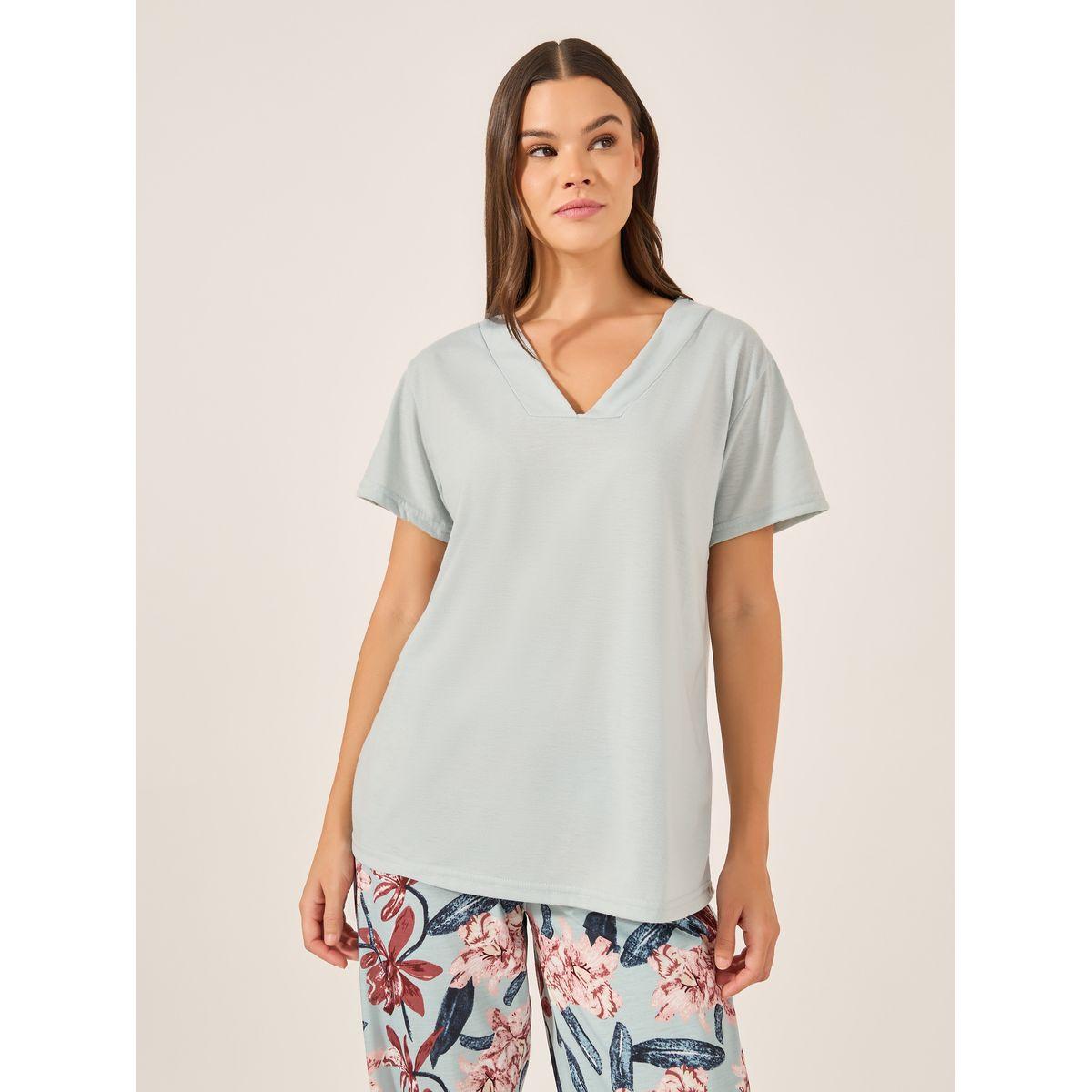 طقم بيجاما من بنطال وتيشيرت بأكمام قصيرة-women-clothing-nightwear-pyjamas-longsets-image-3