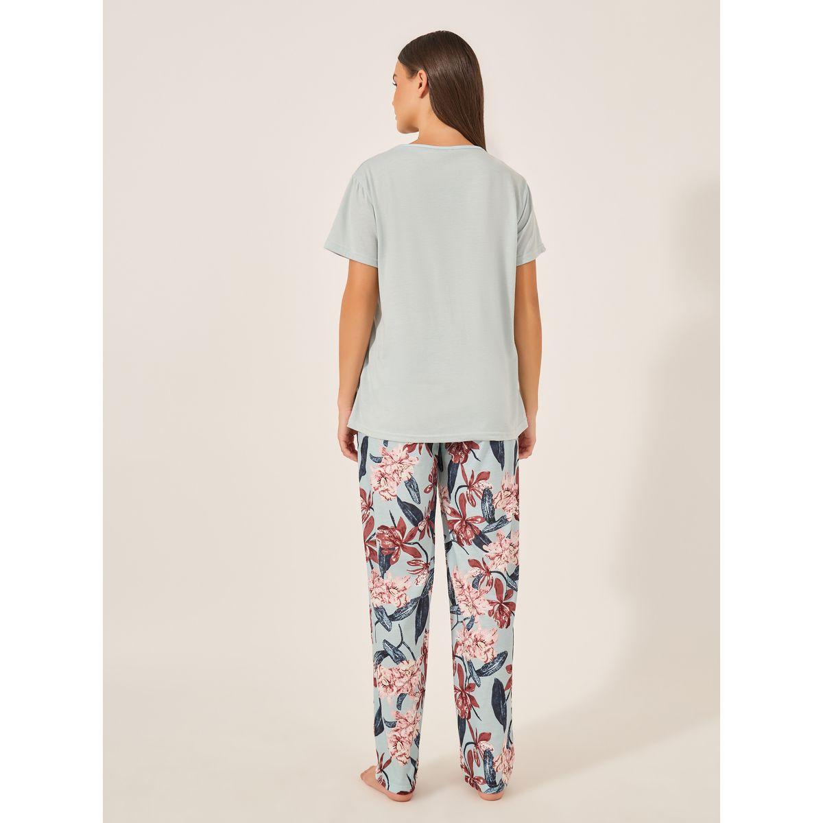 طقم بيجاما من بنطال وتيشيرت بأكمام قصيرة-women-clothing-nightwear-pyjamas-longsets-image-5