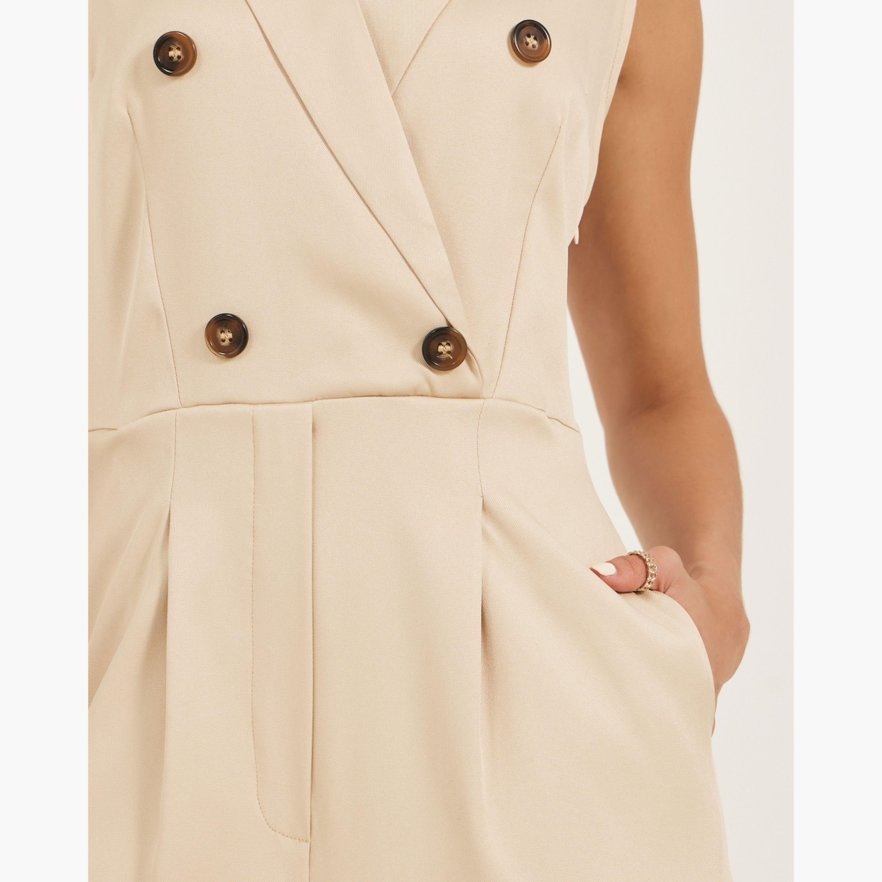 ستايلي - جمبسوت واسع الساق بأزارار على جانبي الياقة-women-clothing-jumpsuits-image-4