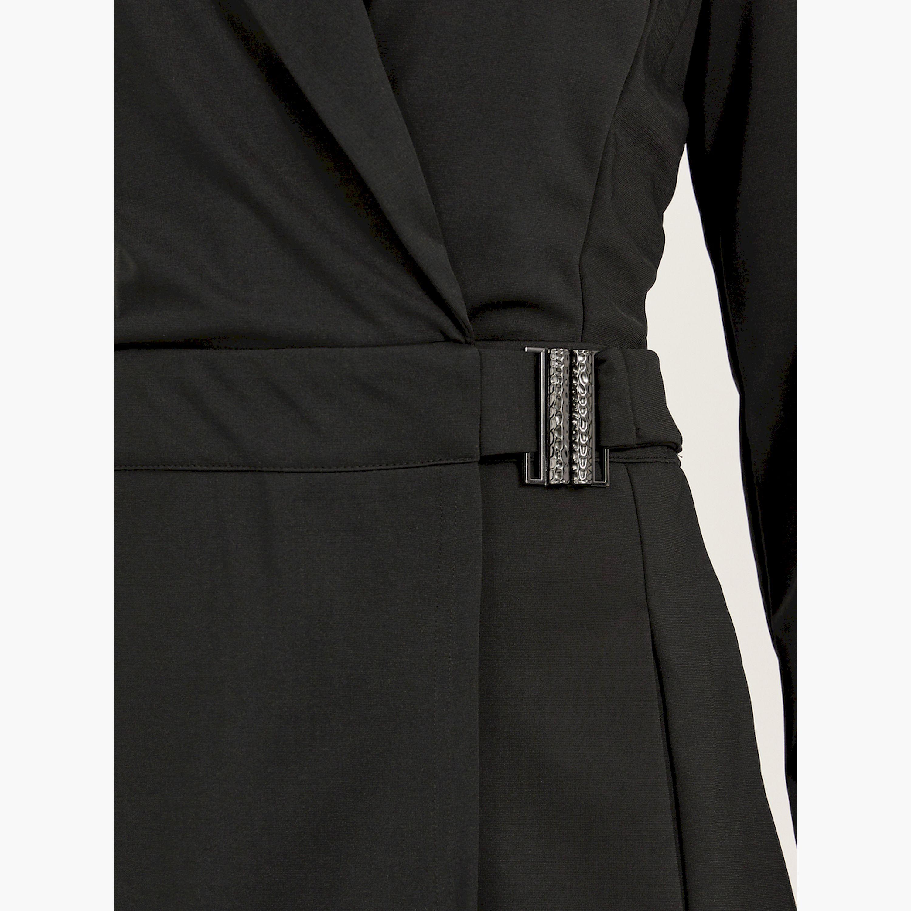 Styli Wrap Buckle Detail Lapel Collar Tailored Romper-women-clothing-jumpsuits-image-4