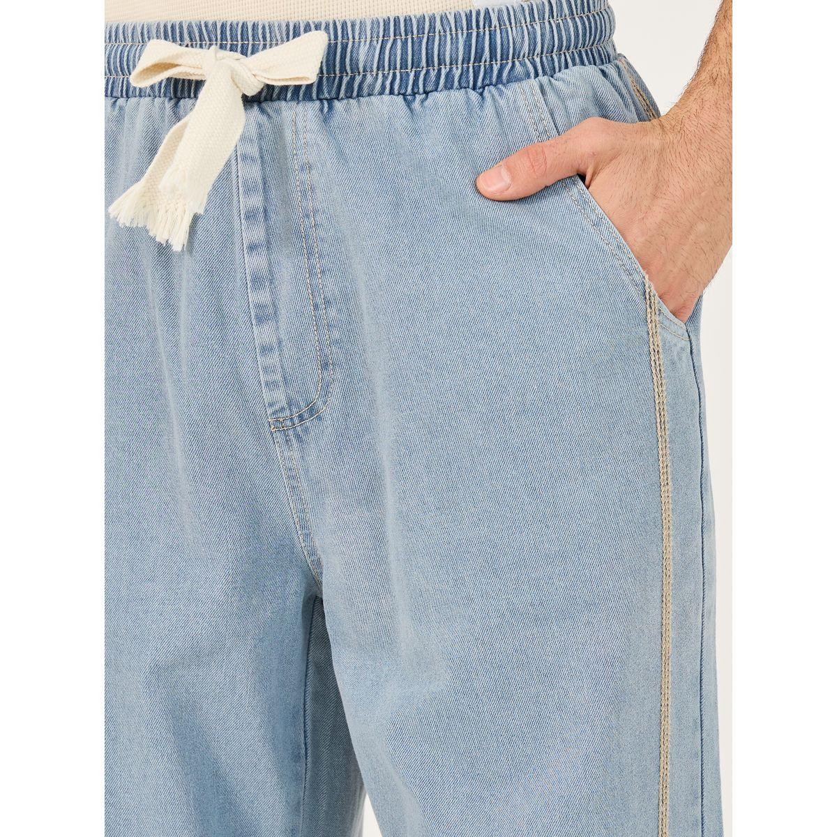 جينز بقصة واسعة وخصر متوسط مع درزات وأربطة-men-clothing-bottoms-jeans-image-3