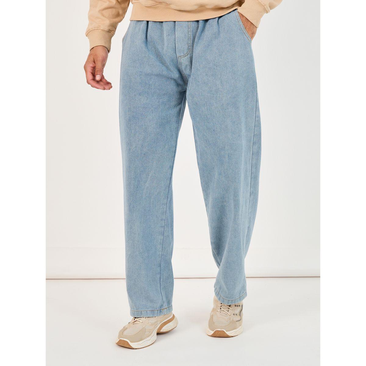 Styli Cotton Stretch Loose Fit Jeans with Contrast Drawcord-men-clothing-bottoms-jeans-image-1