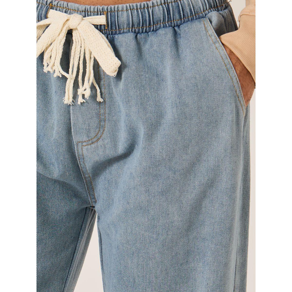 جينز بقصة واسعة وخصر مطاطي مع أربطة-men-clothing-bottoms-jeans-image-3
