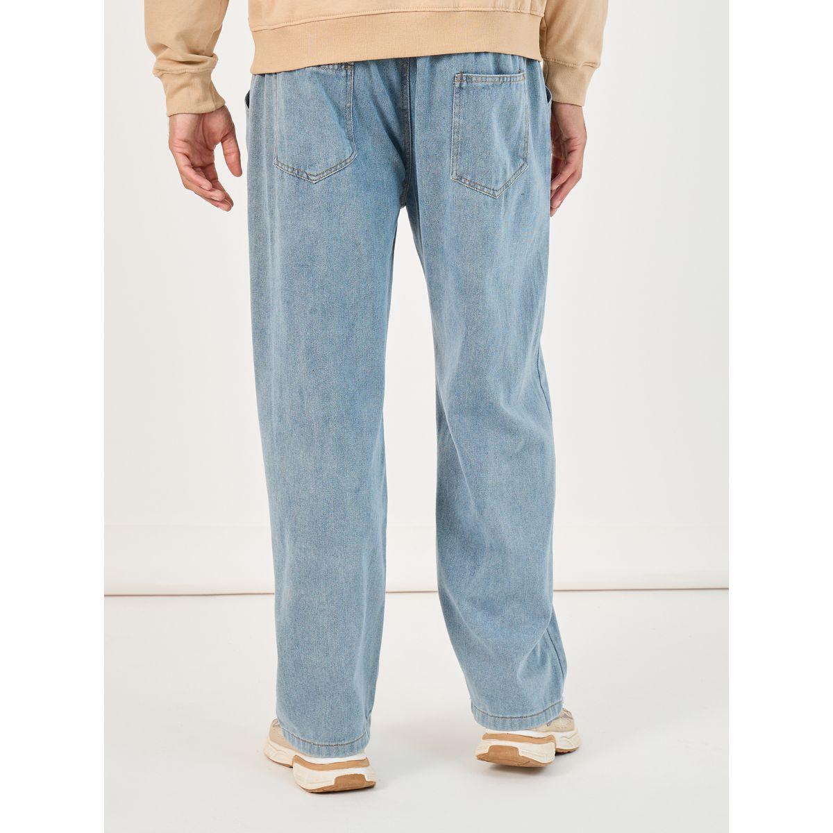 جينز بقصة واسعة وخصر مطاطي مع أربطة-men-clothing-bottoms-jeans-image-4