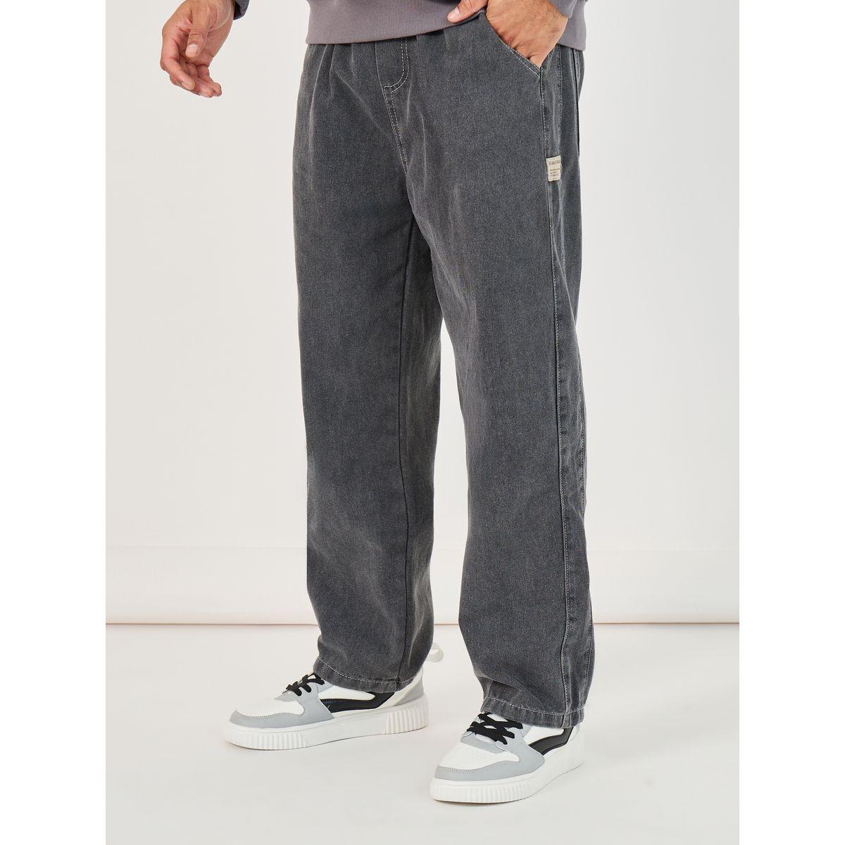 جينز قطن بقصة مريحة ورباط-men-clothing-bottoms-jeans-image-1
