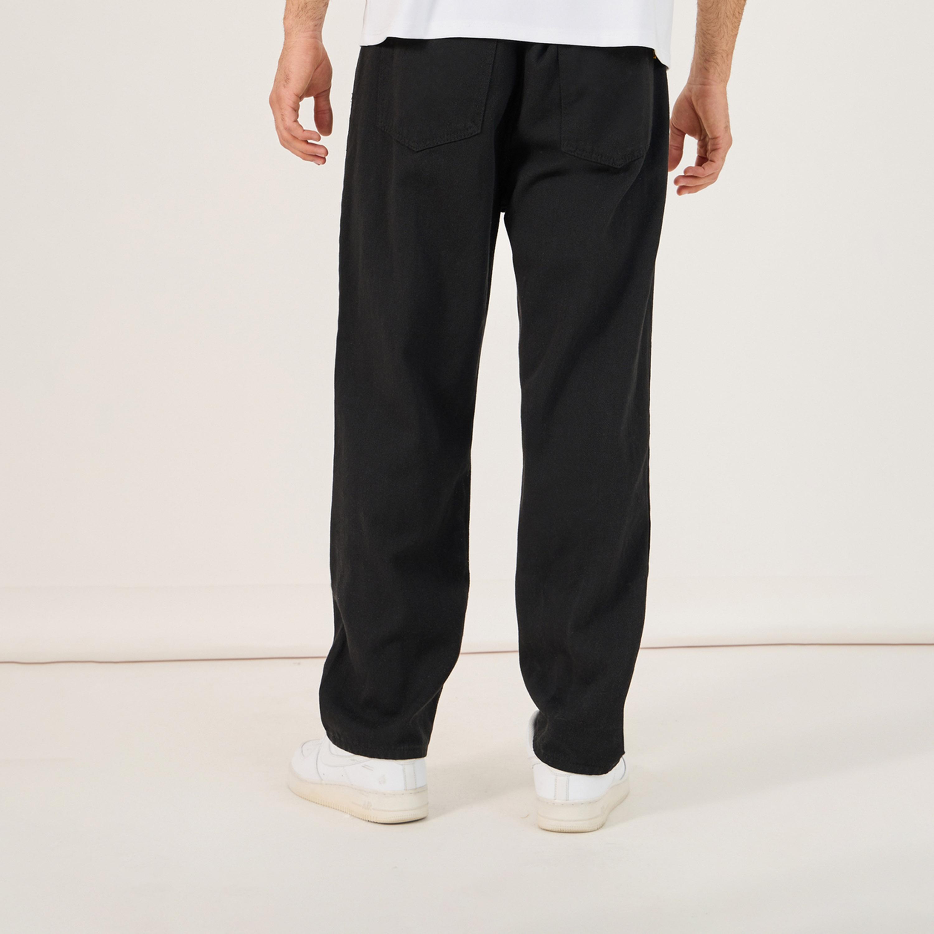 Styli Solid Mid Rise 5-Pocket Relaxed Fit Jeans-men-clothing-bottoms-jeans-image-4