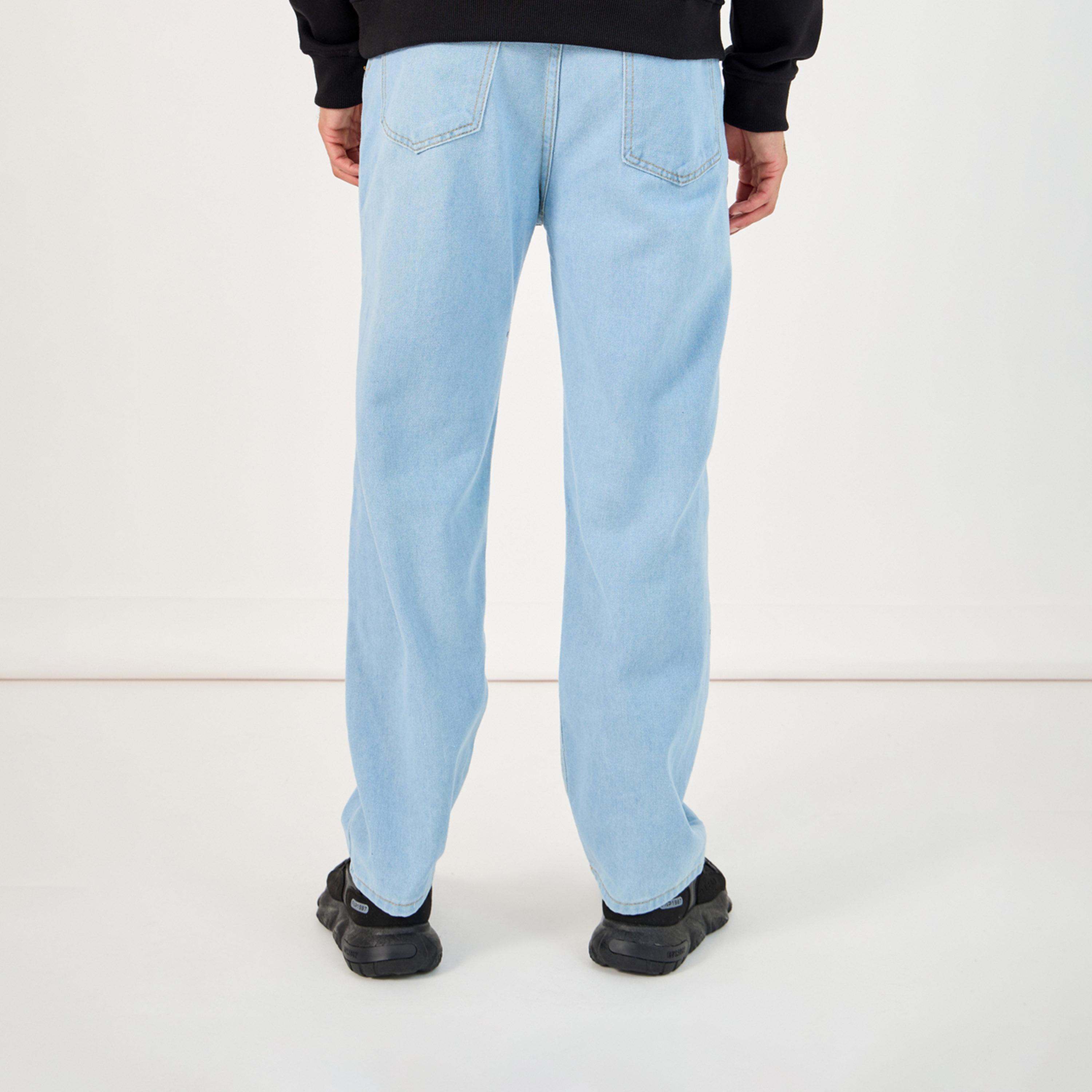 Styli Cotton Stretch Solid 5-Pocket Relaxed Fit Jeans-men-clothing-bottoms-jeans-image-4