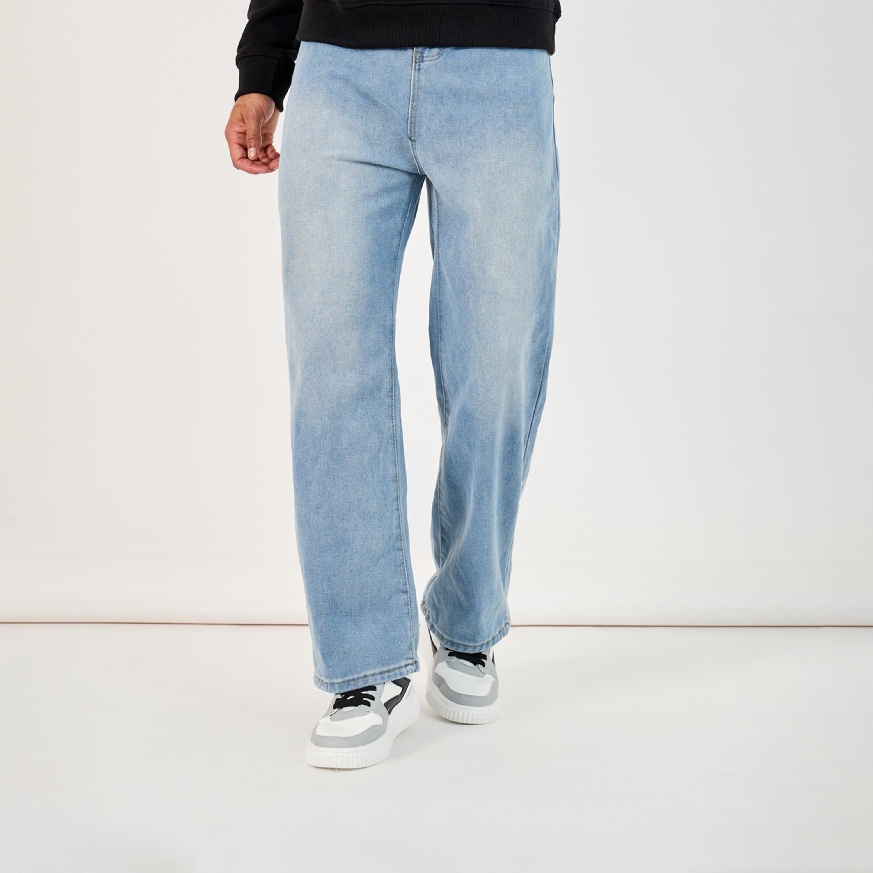 Styli Stretchy Cotton Mid Rise Loose Fit Jeans-men-clothing-bottoms-jeans-image-1