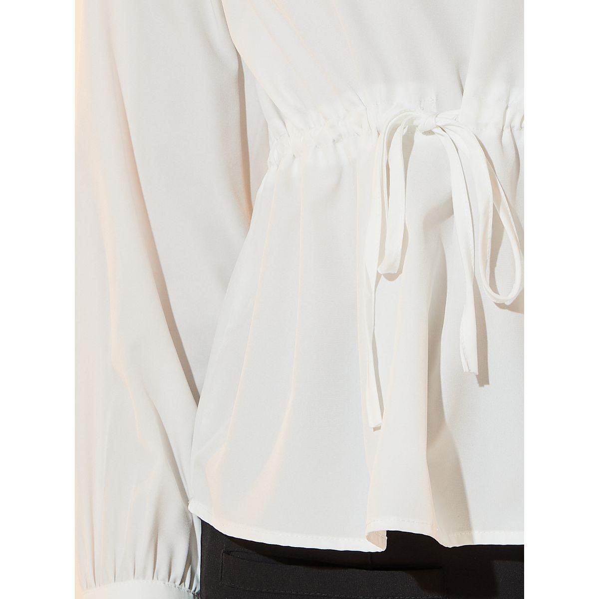 Take Two Solid V Neck Drawstring Waist Blouse-women-clothing-shirtsandblouses-blouses-image-3