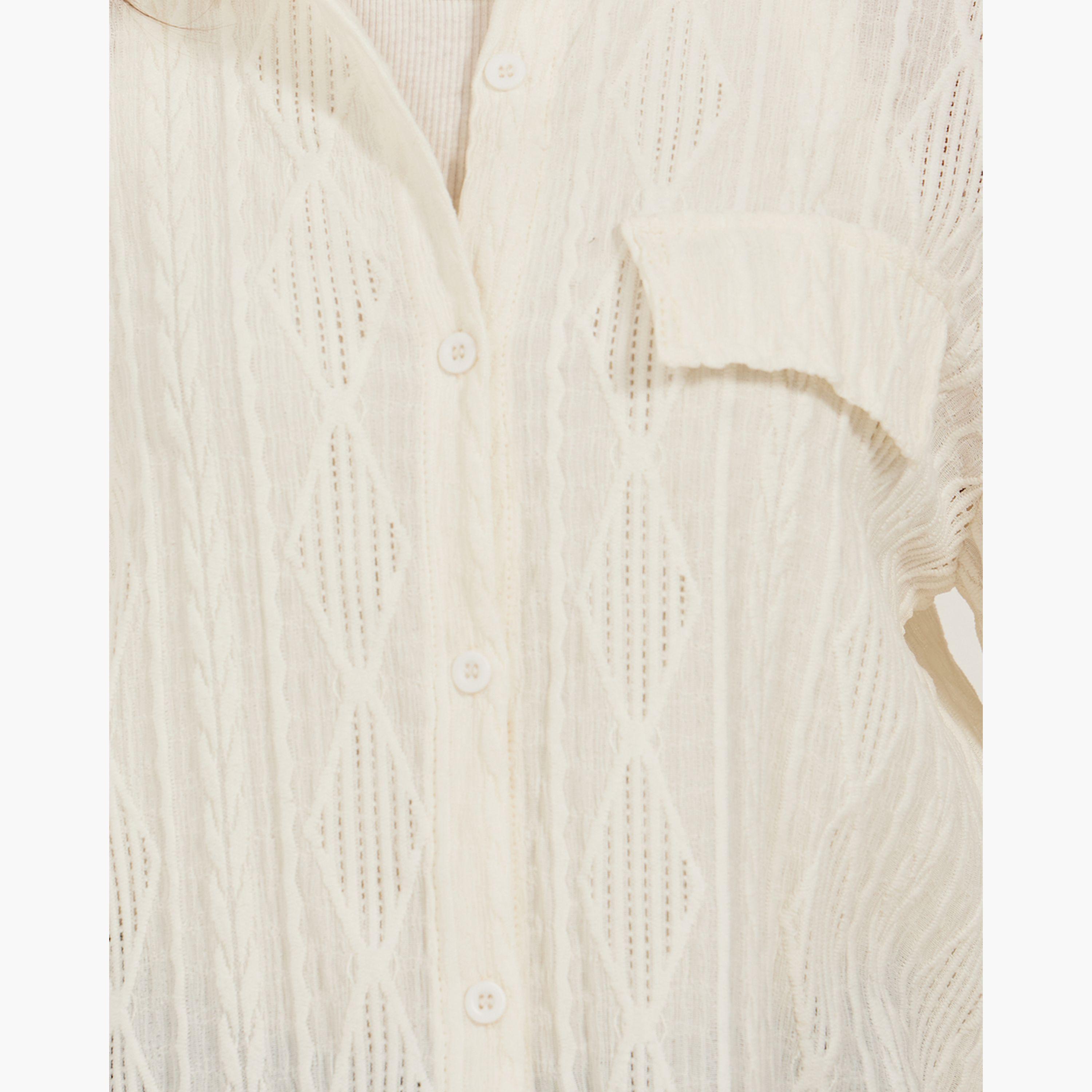 Styli Textured Knit Oversized Shirt with Flap Detail-women-clothing-shirtsandblouses-shirts-image-5