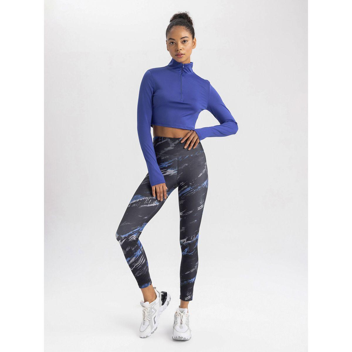 DeFacto Solid Half-Zipper Long Sleeve Crop Top-women-clothing-sportswearandactivewear-tshirtsandvests-image-5