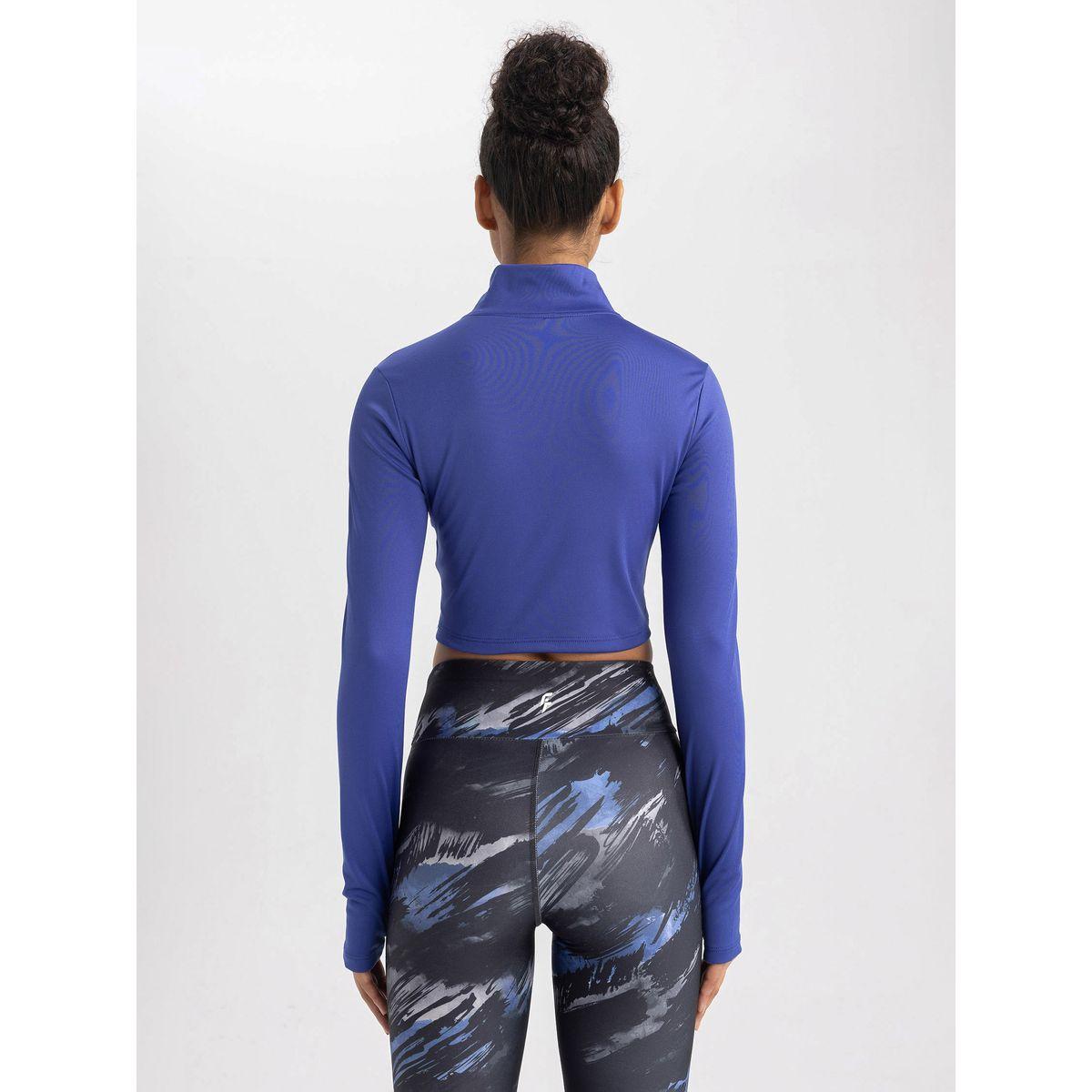 DeFacto Solid Half-Zipper Long Sleeve Crop Top-women-clothing-sportswearandactivewear-tshirtsandvests-image-6