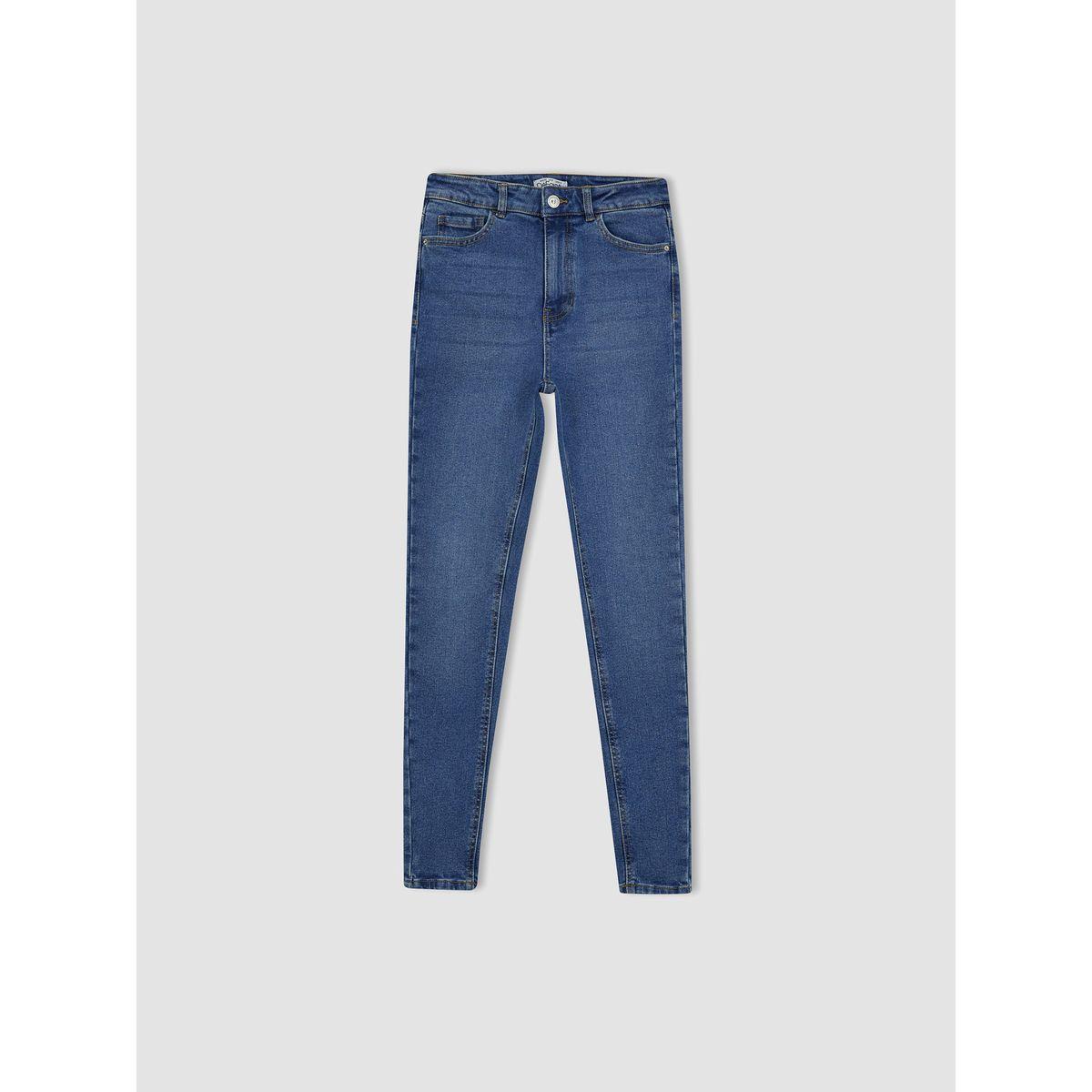 جينز بطول الكاحل وقصة ضيقة مع خصر عالي ديفاكتو × ستايلي-women-clothing-bottoms-jeans-image-5