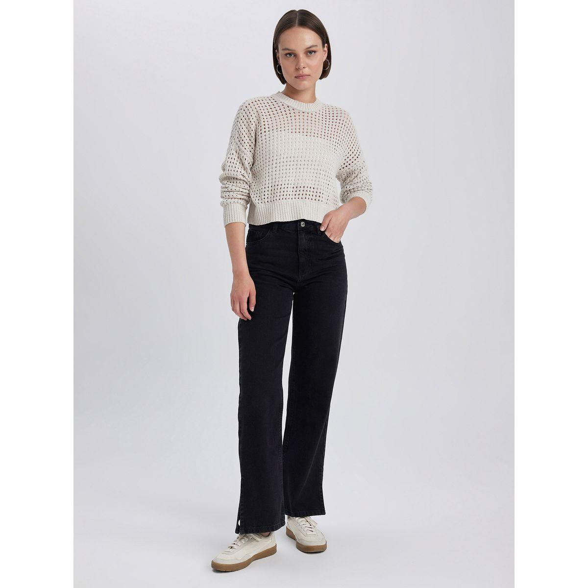 DeFacto X Styli  Solid Wide Leg High Rise Jeans-women-clothing-bottoms-jeans-image-2