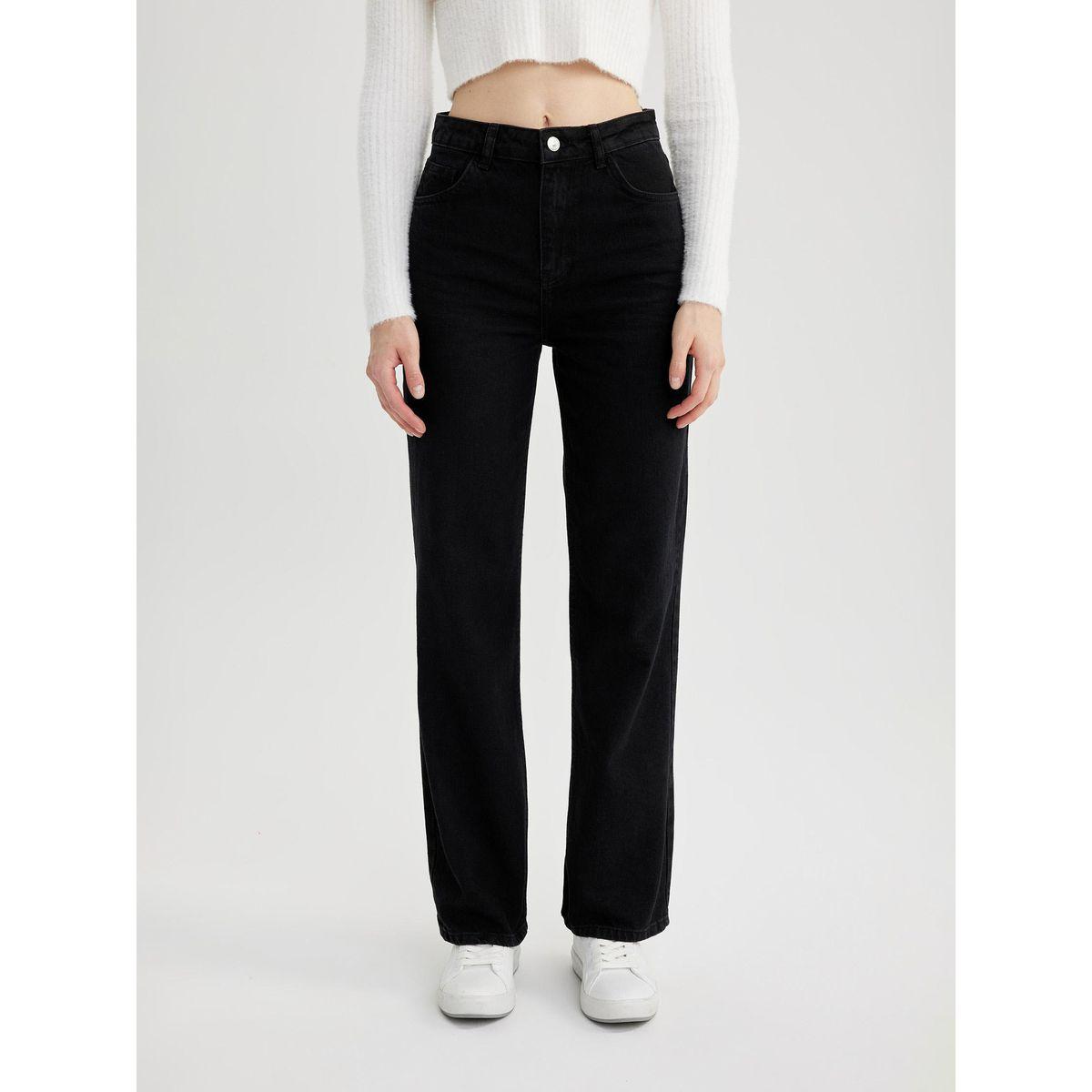 DeFacto X Styli  Wide Leg High Rise Dark Wash Jeans-women-clothing-bottoms-jeans-image-2