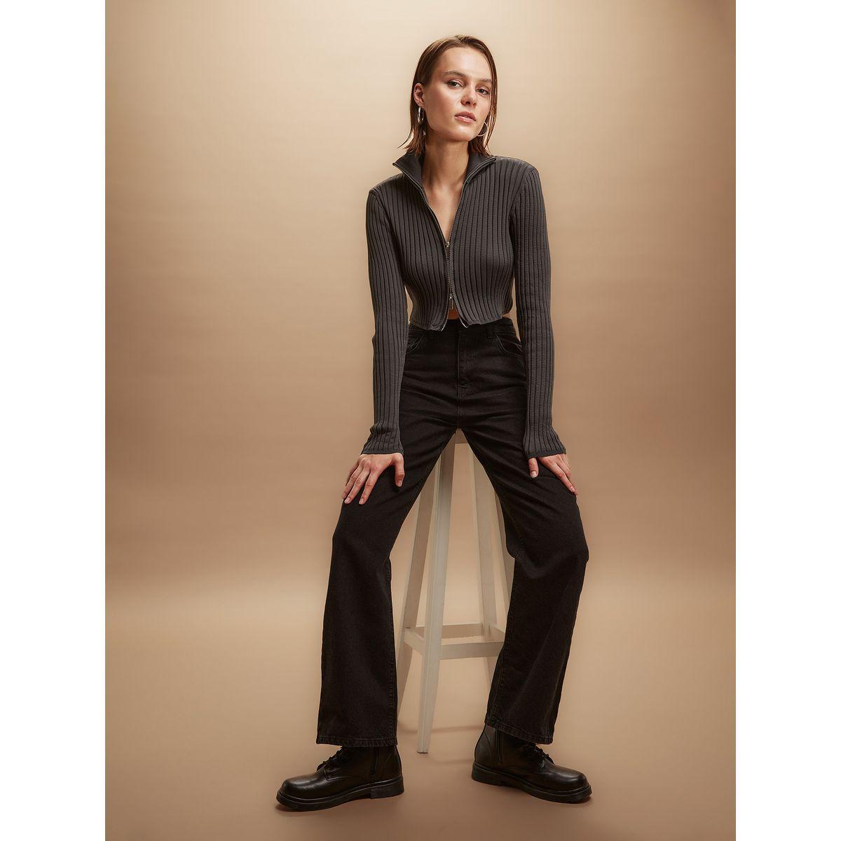 DeFacto X Styli  Wide Leg High Rise Dark Wash Jeans-women-clothing-bottoms-jeans-image-6