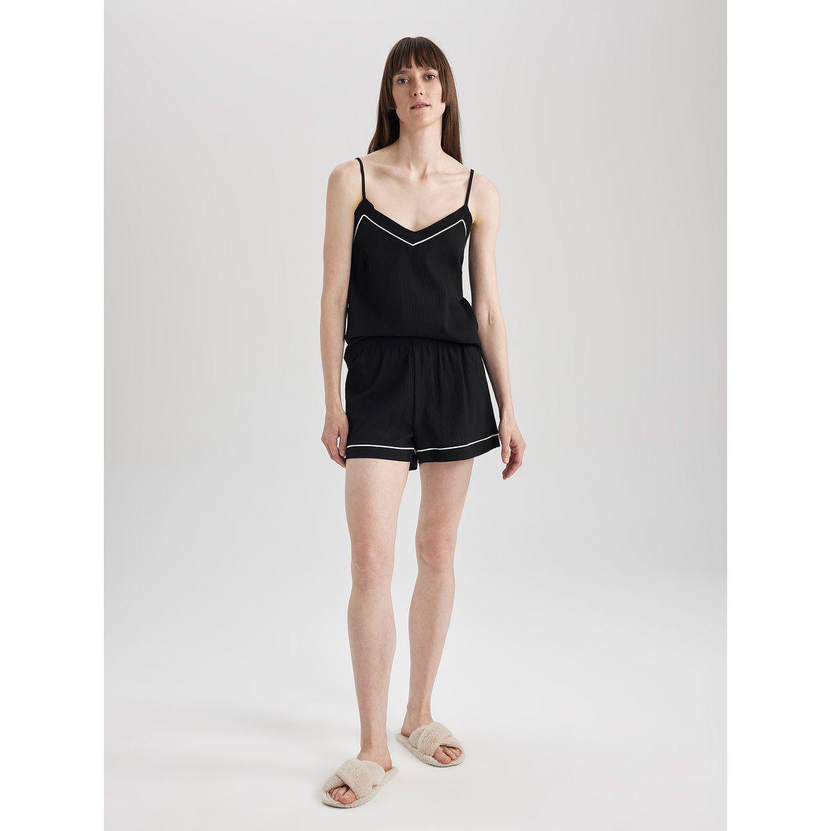 DeFacto X Styli  Textured Strappy Cami Top & Shorts Set-women-clothing-nightwear-pyjamas-shortsets-image-4