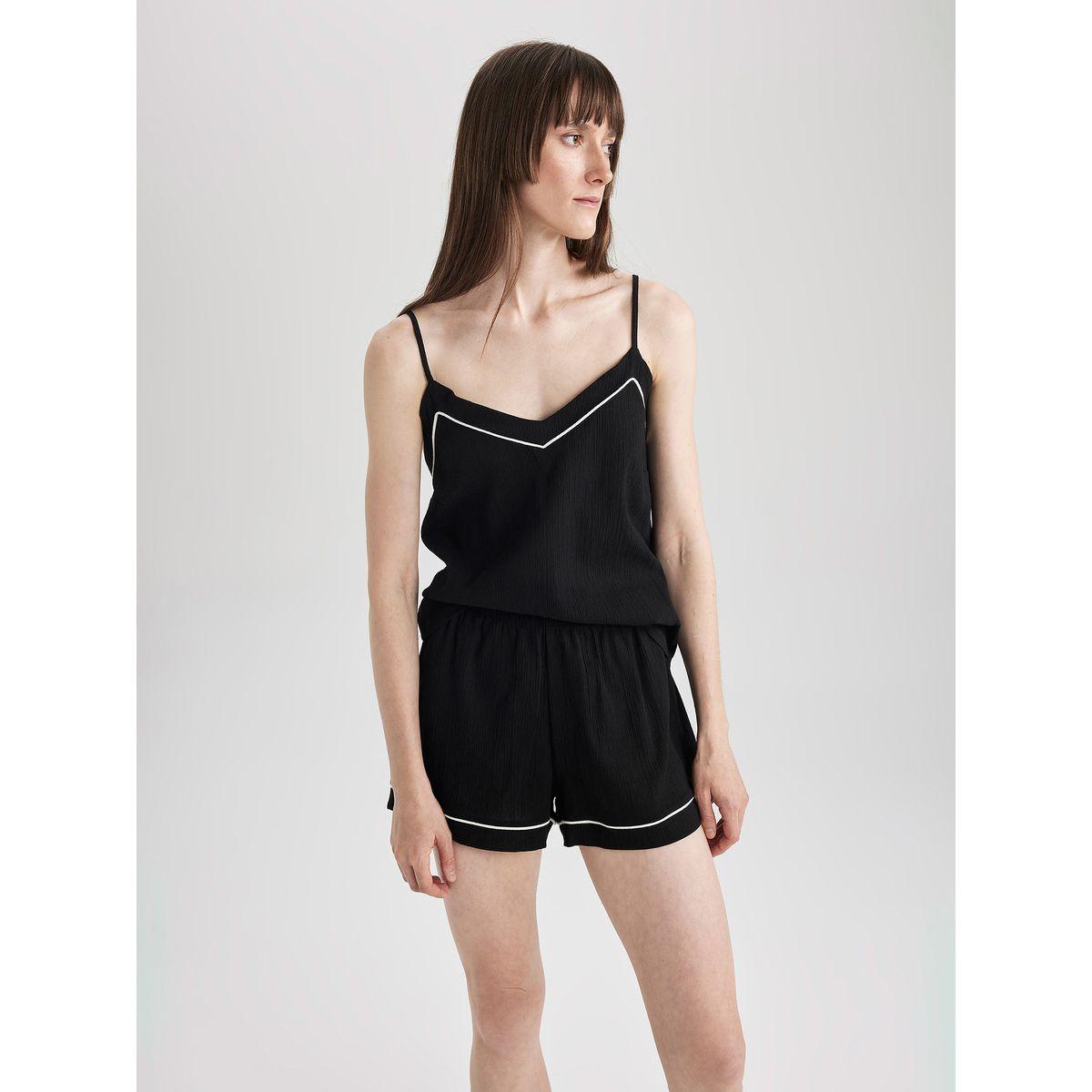 DeFacto X Styli  Textured Strappy Cami Top & Shorts Set-women-clothing-nightwear-pyjamas-shortsets-image-6