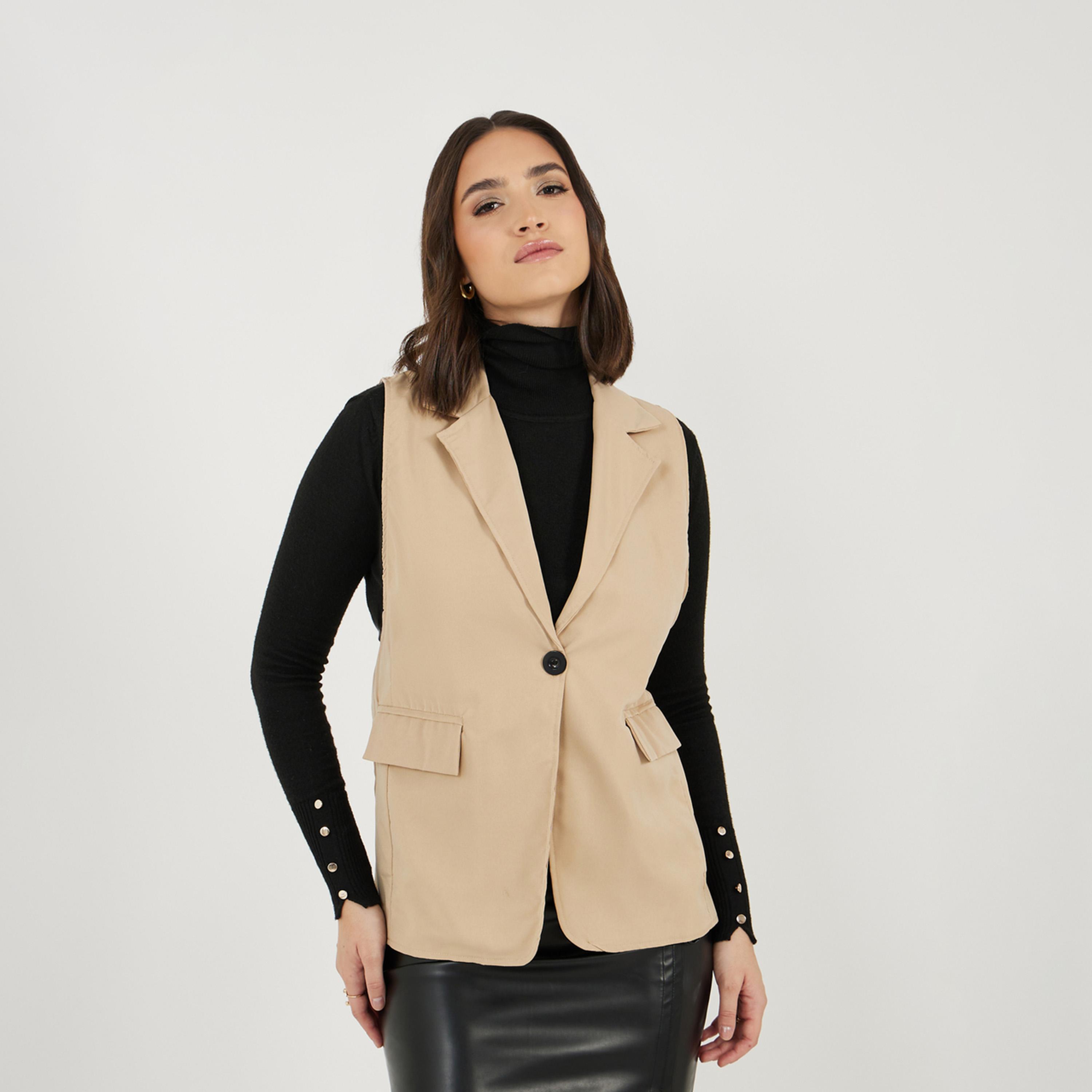 Take Two Solid Pocket Detail Sleeveless Blazer-women-clothing-coatsandjackets-blazers-image-1