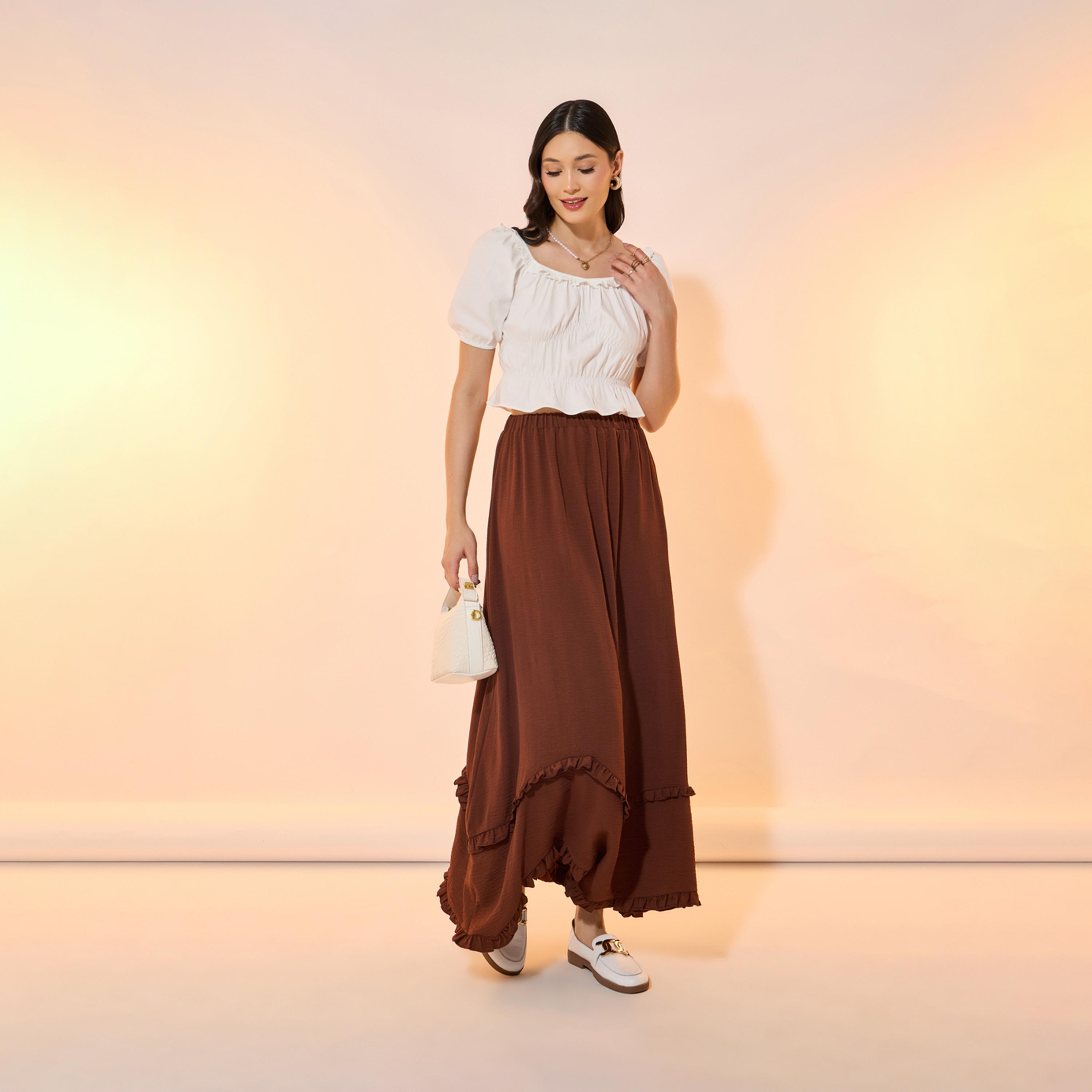 Take Two Solid Square Neck Ruffle Hem Crop Blouse-women-clothing-shirtsandblouses-blouses-image-2