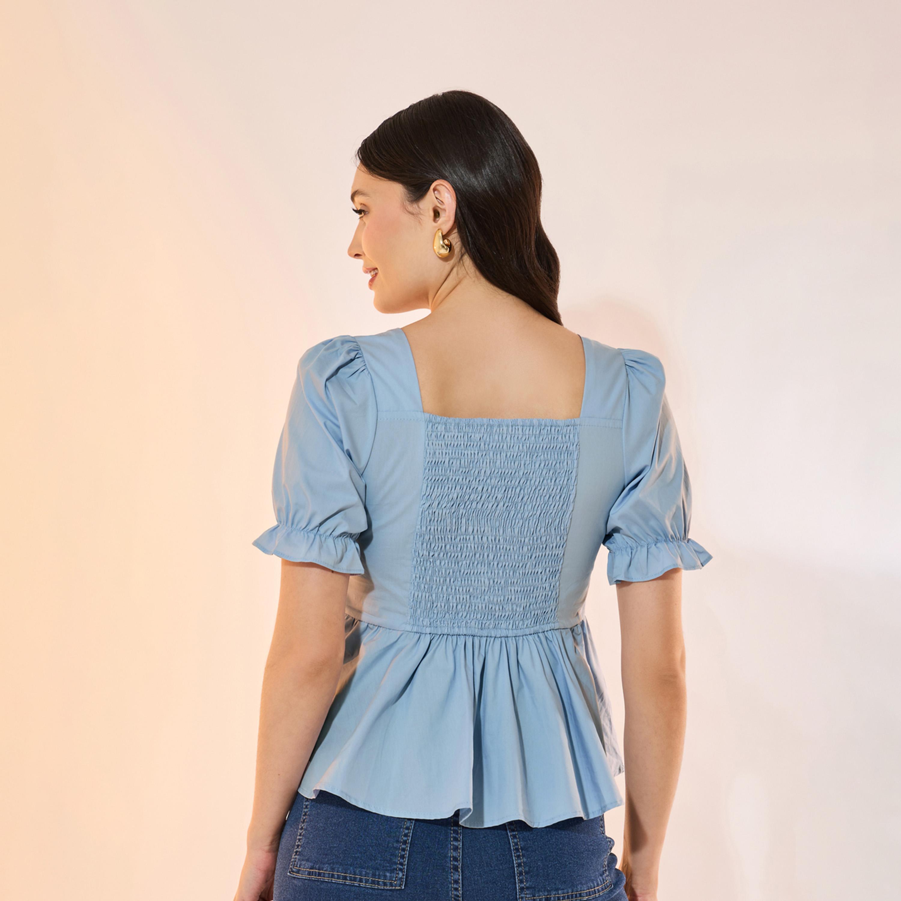 Take Two Square Neck Gathered Peplum Blouse-women-clothing-shirtsandblouses-blouses-image-4