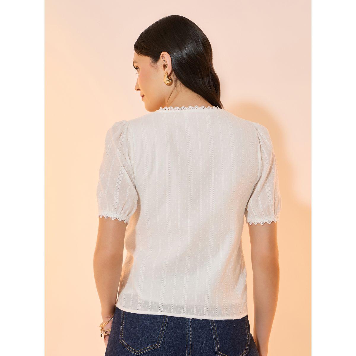 بلوزة بتفاصيل دانتيل وأكمام قصيرة-women-clothing-shirtsandblouses-shirts-image-5