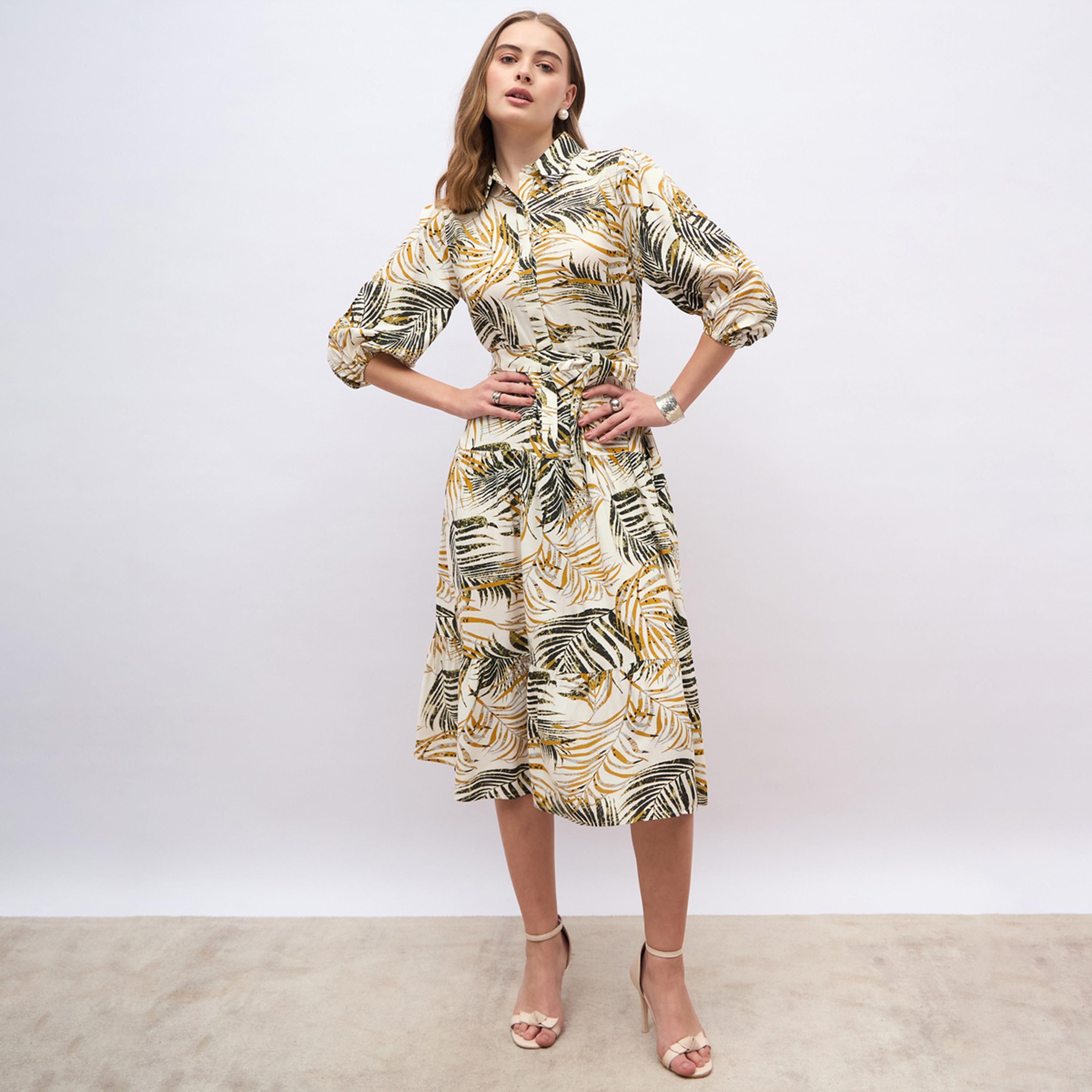 Styli Floral Print Balloon Sleeves A-Line Midi Dress-women-clothing-dresses-image-2