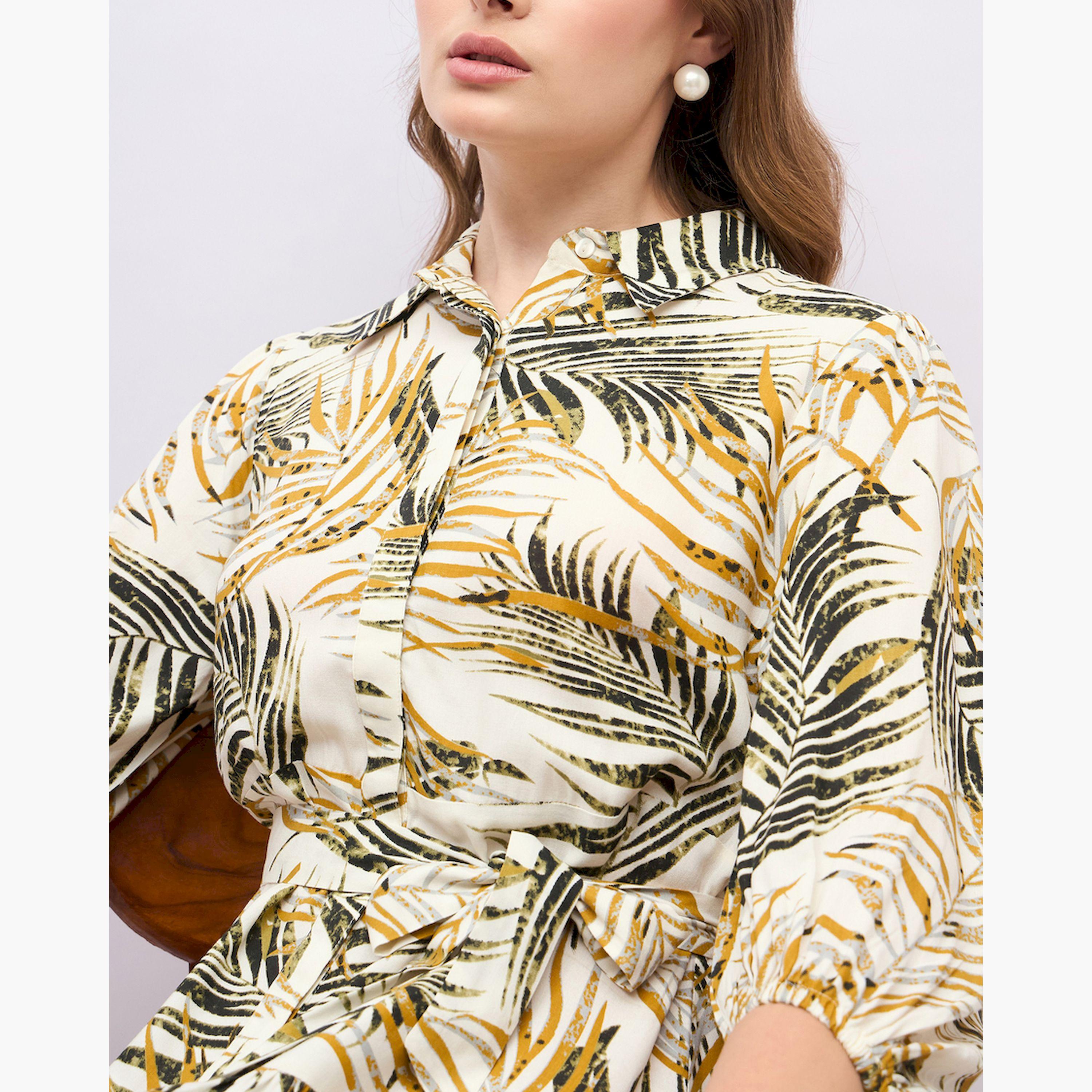 Styli Floral Print Balloon Sleeves A-Line Midi Dress-women-clothing-dresses-image-4