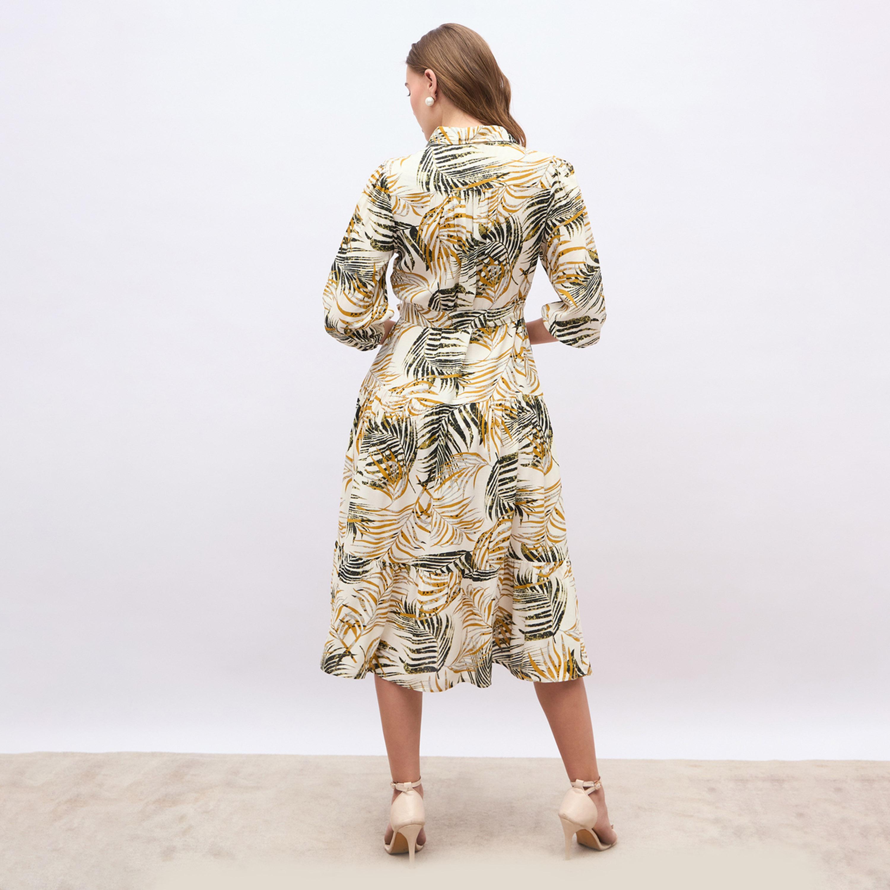Styli Floral Print Balloon Sleeves A-Line Midi Dress-women-clothing-dresses-image-5