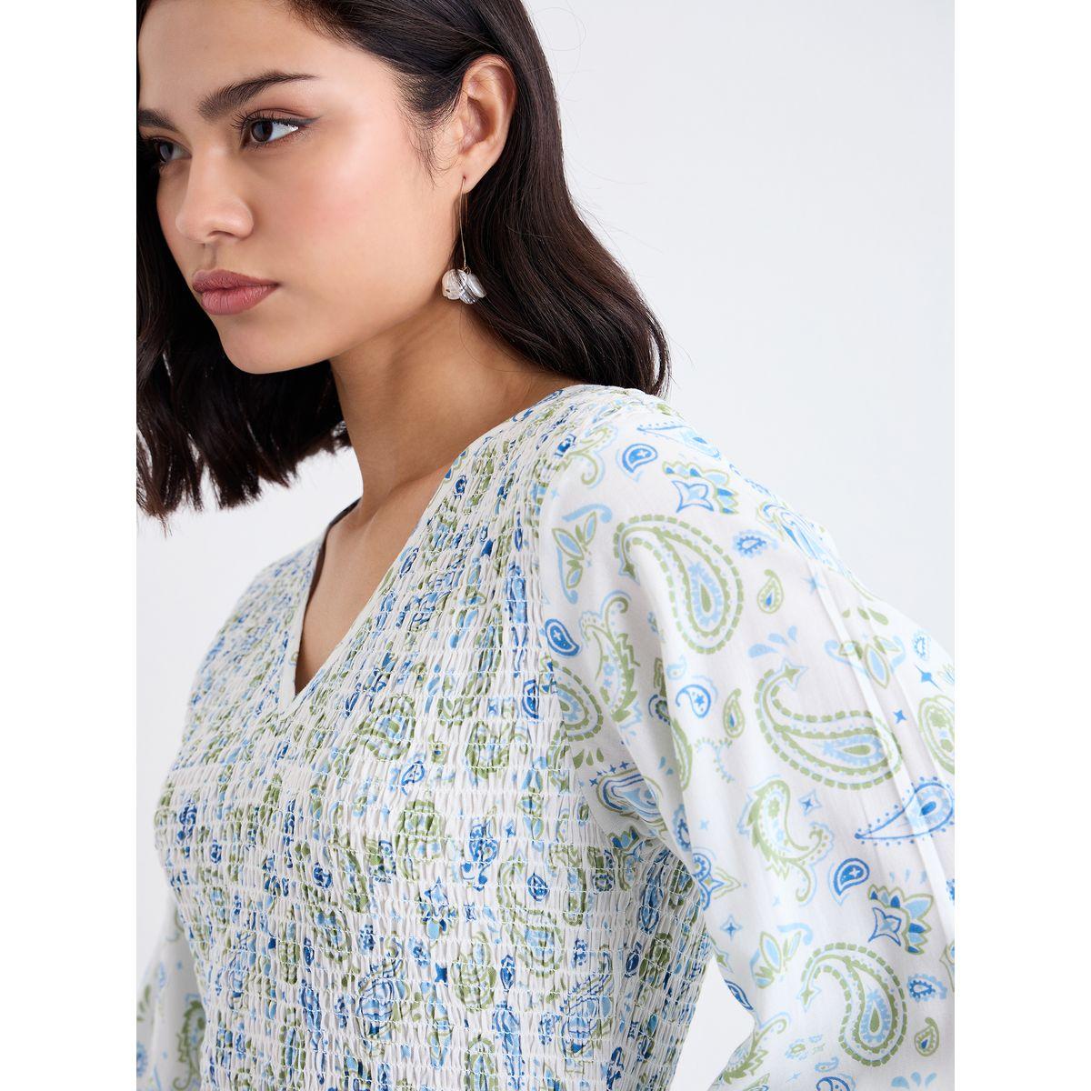 فستان قصيرة مزين بطبعة بيزلي-women-clothing-dresses-image-3