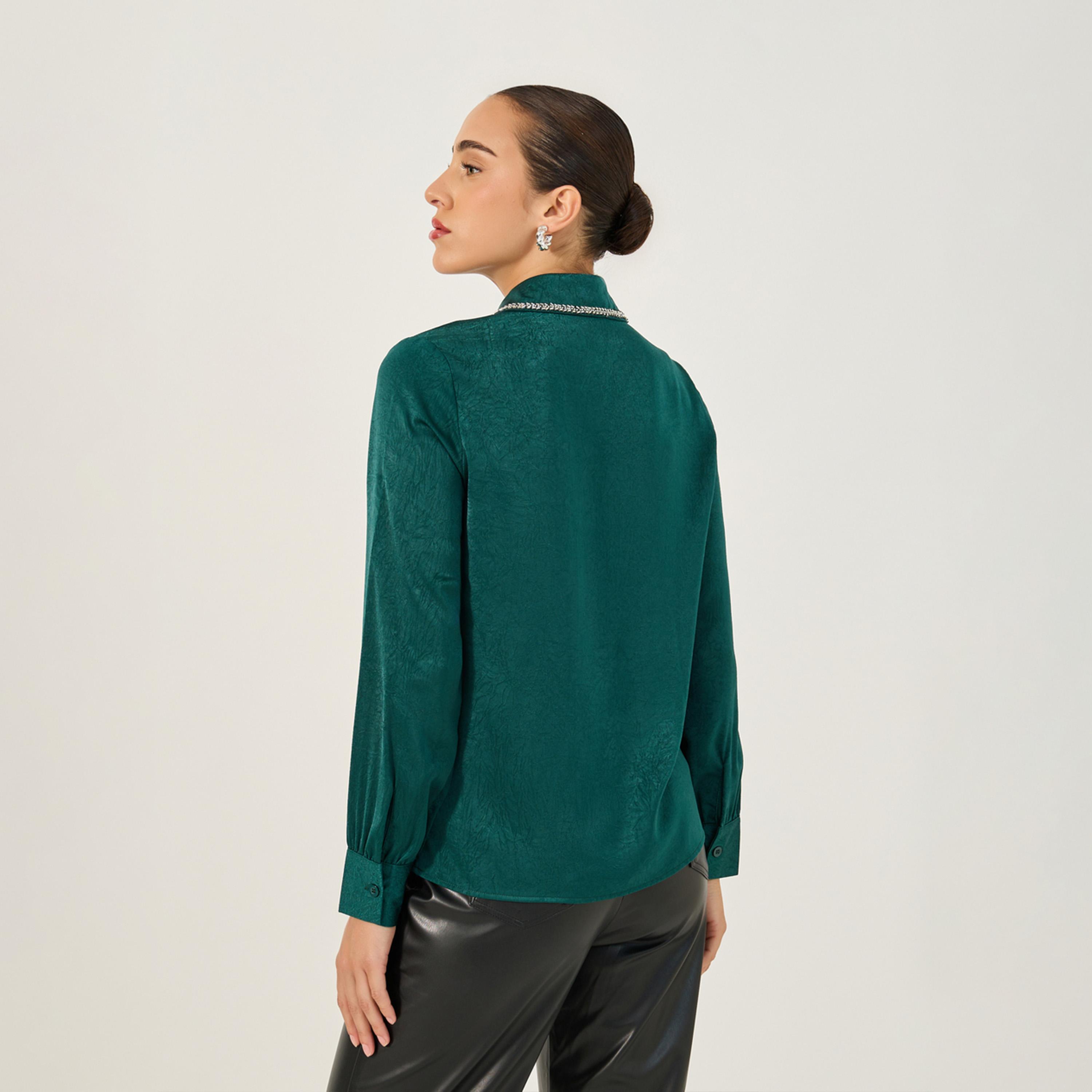 ستايلي - قميص بقصّة عادية وياقة منسدلة-women-clothing-shirtsandblouses-shirts-image-5
