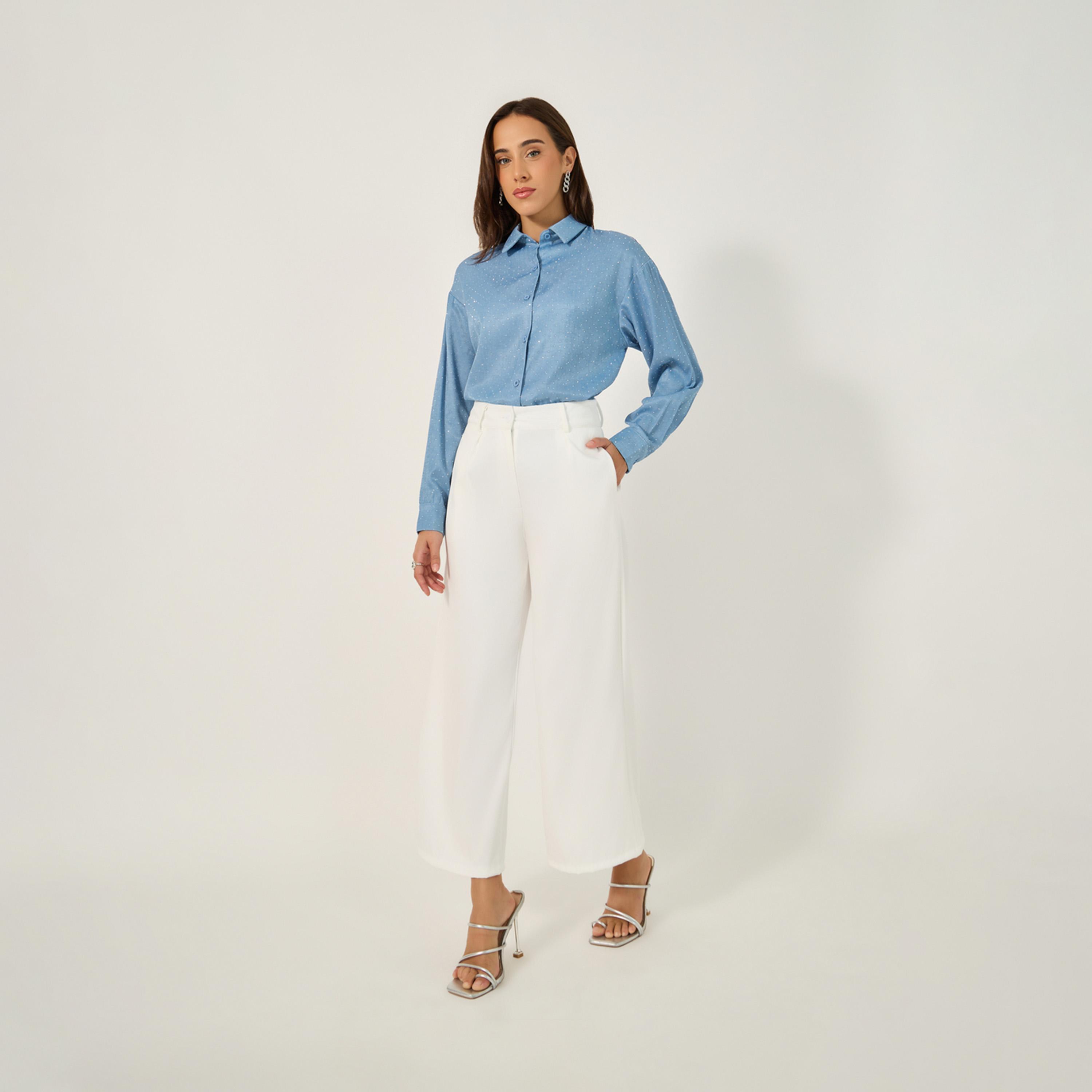 Styli Embellished Spread Collar Regular Fit Shirt-women-clothing-shirtsandblouses-shirts-image-2