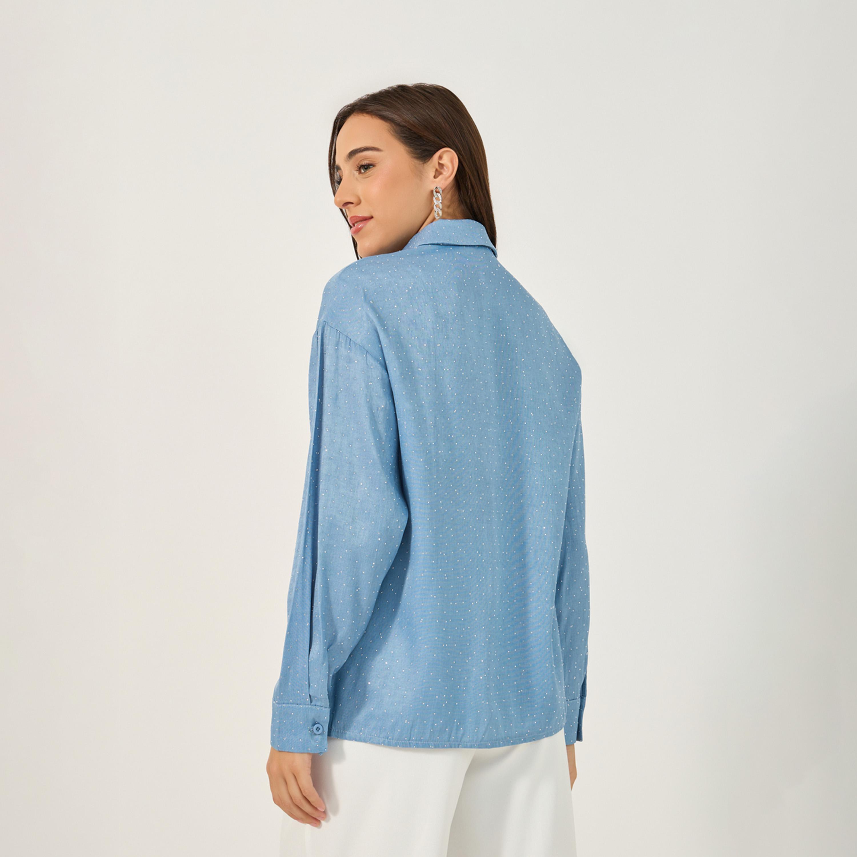 Styli Embellished Spread Collar Regular Fit Shirt-women-clothing-shirtsandblouses-shirts-image-5