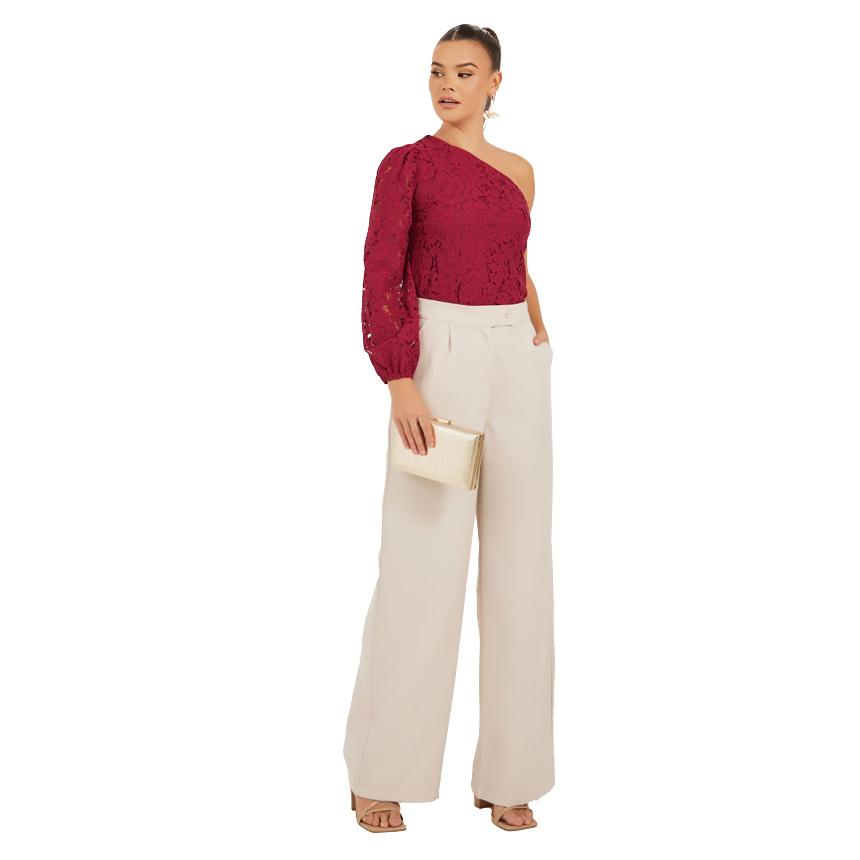 Styli One Shoulder Balloon Sleeve Lace Blouse-women-clothing-shirtsandblouses-blouses-image-2