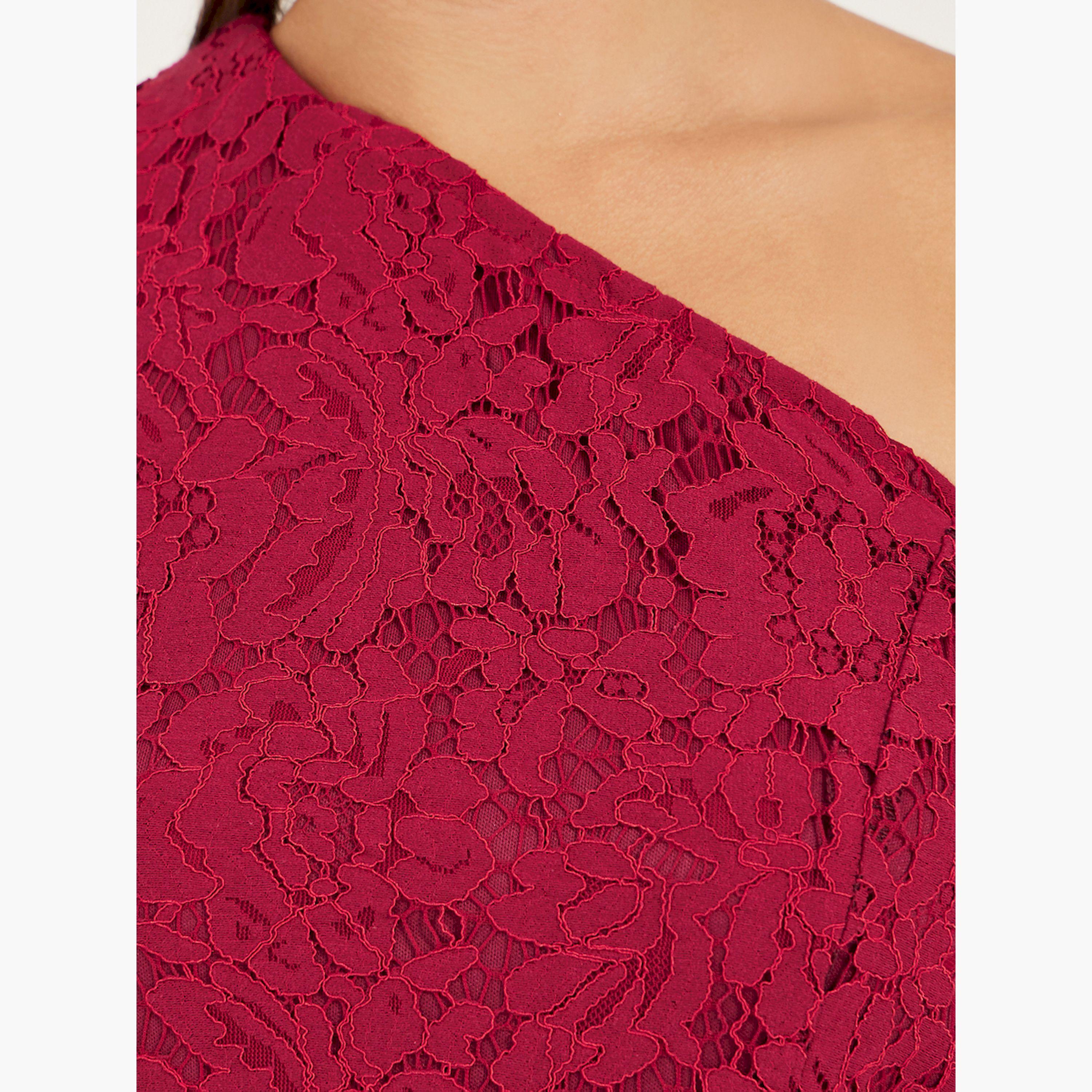 ستايلي - بلوزة دانتيل بأكمام منفوخة وكتف واحد-women-clothing-shirtsandblouses-blouses-image-4