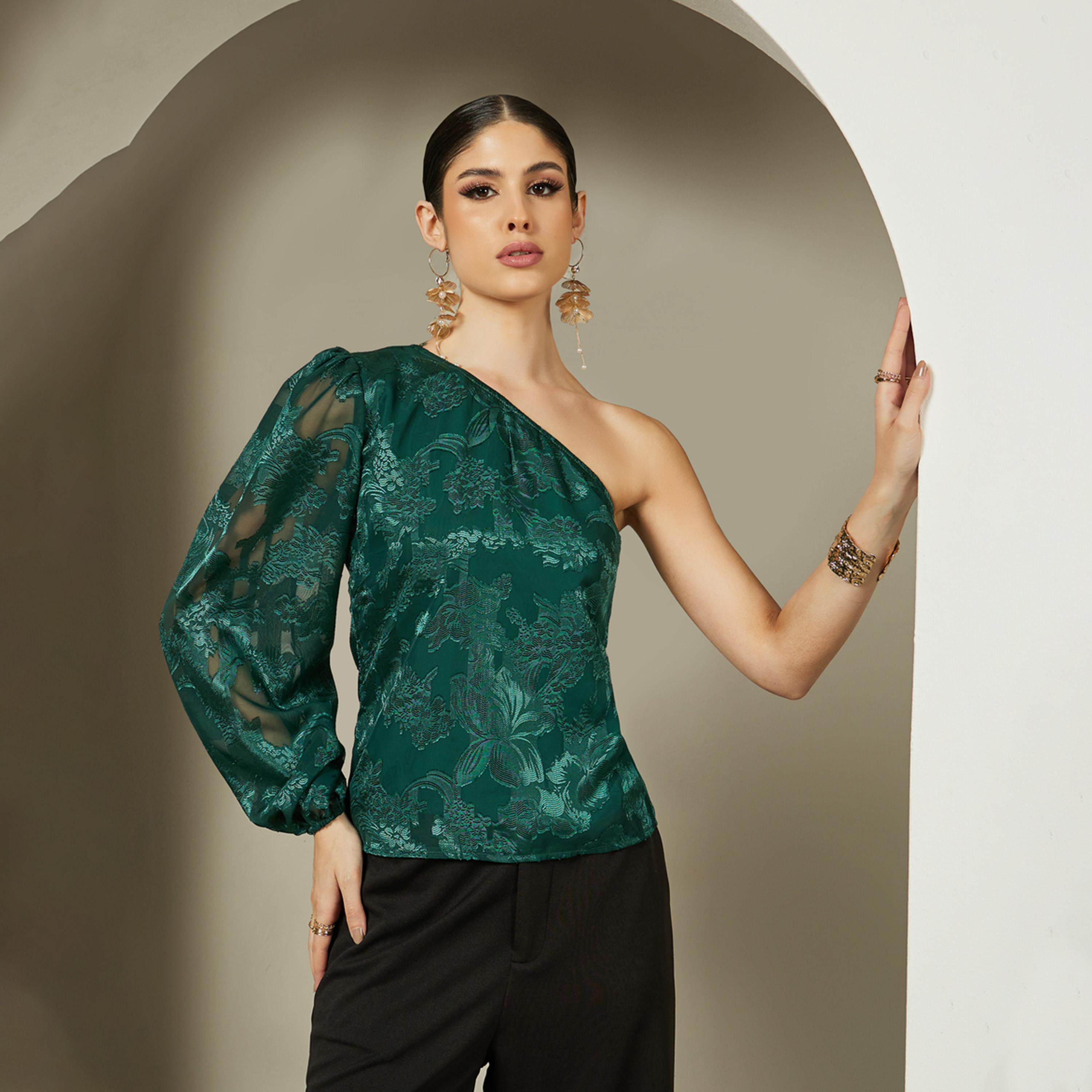 Styli One Shoulder Lined Lace Blouse-women-clothing-shirtsandblouses-blouses-image-1